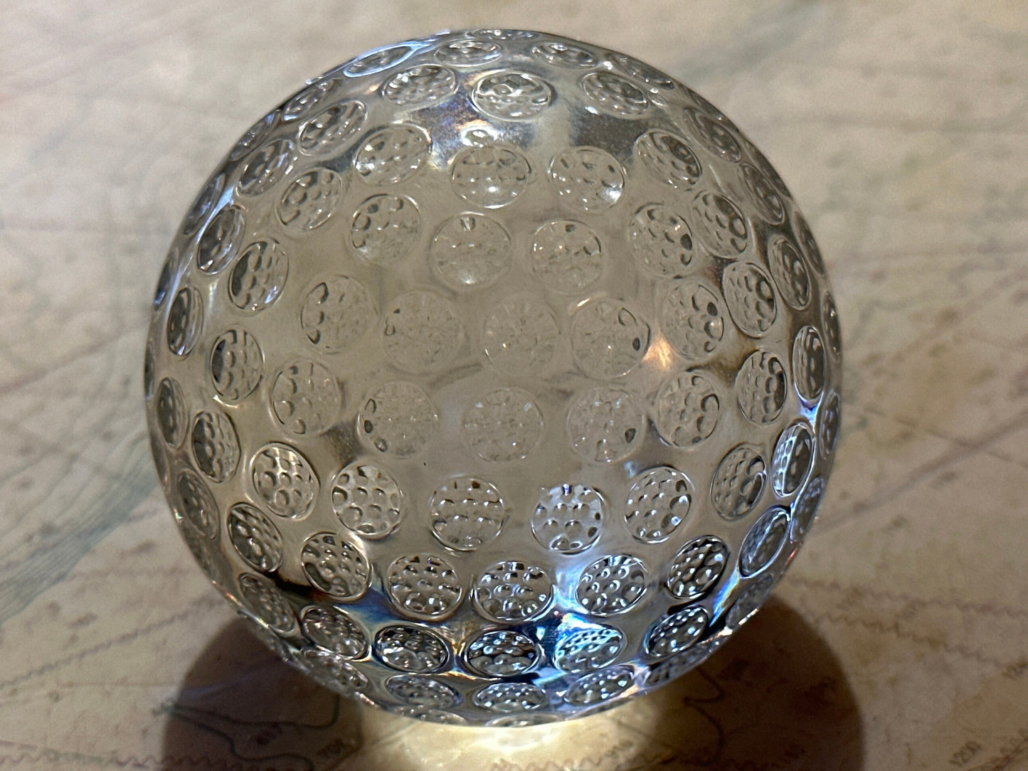 Clear Solid Glass Paperweight w/ Holes | Home Decor
