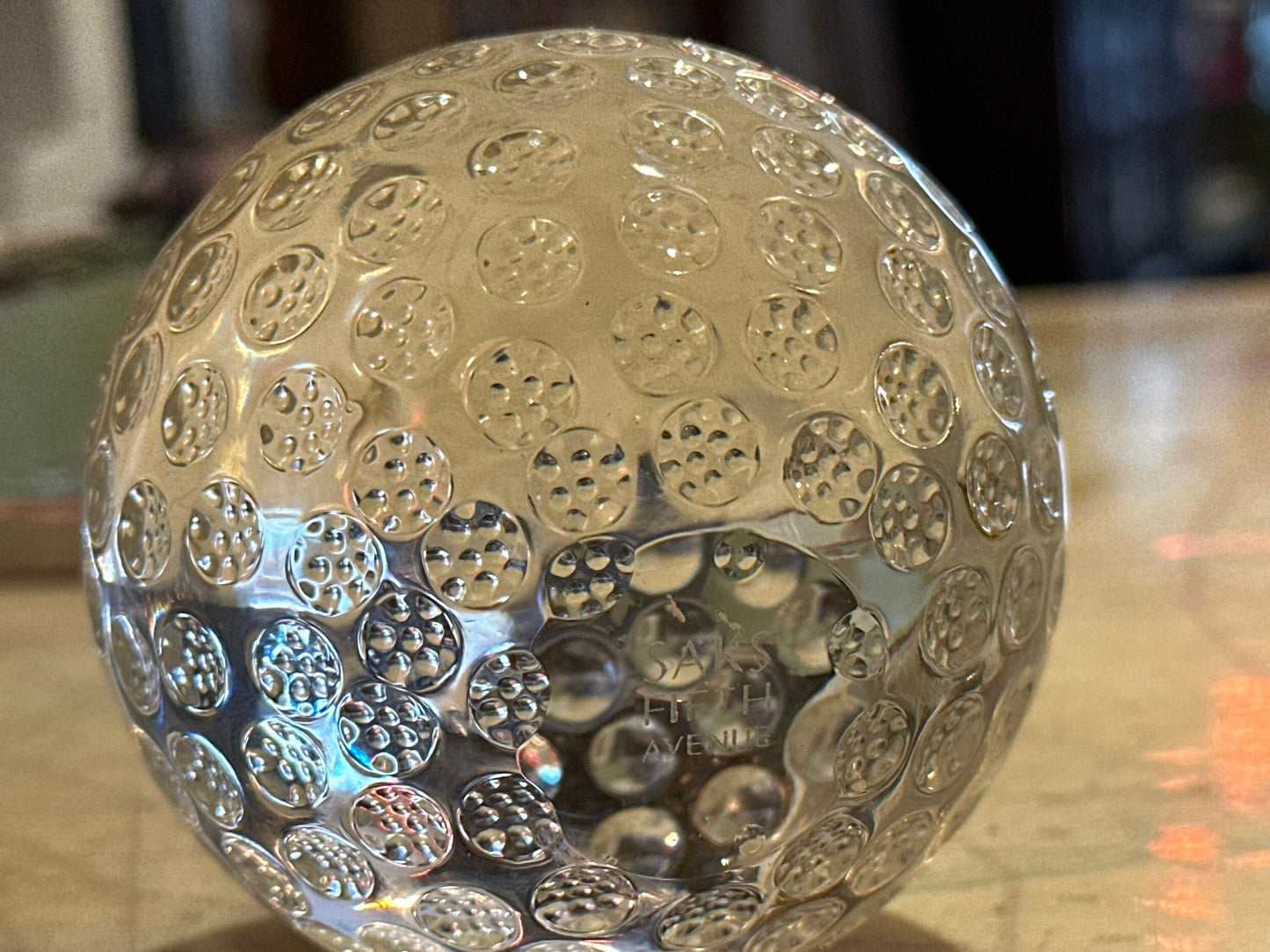 Clear Solid Glass Paperweight w/ Holes | Home Decor