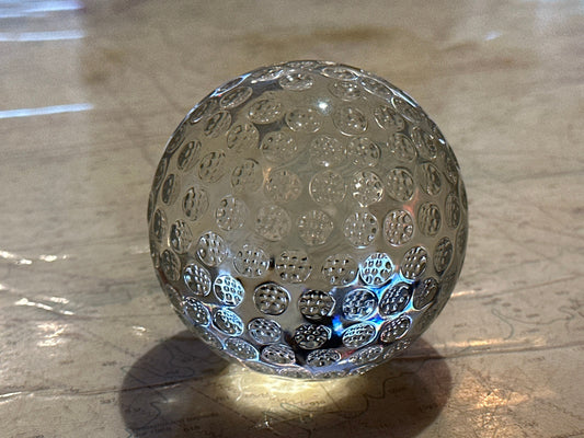 Clear Solid Glass Paperweight w/ Holes | Home Decor