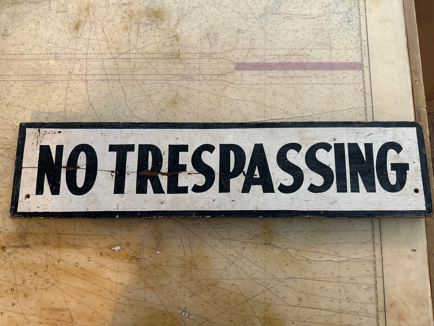 Vintage “No Trespassing" Wooden Sign | Home Decor