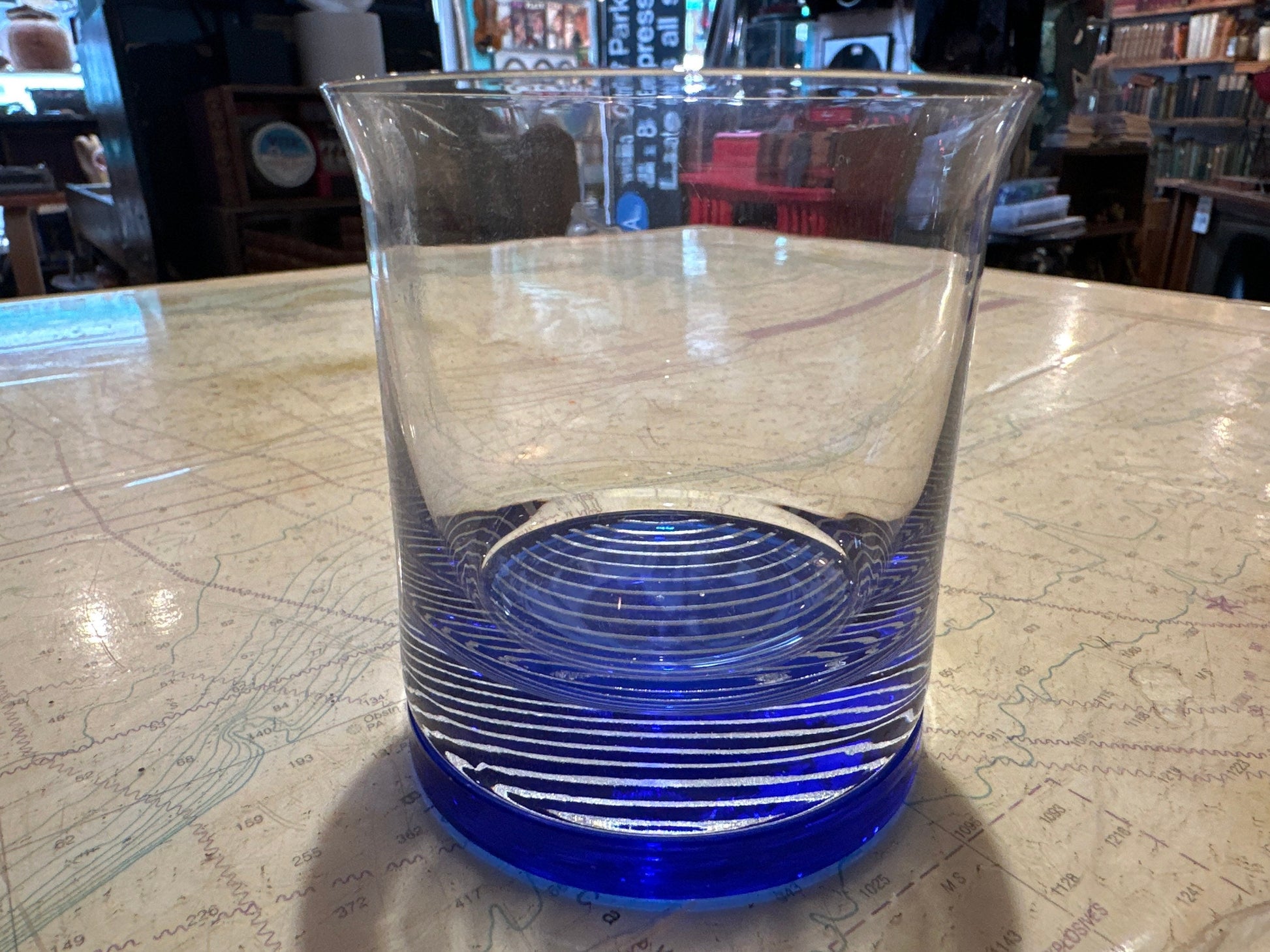 Royal Blue & Silver Tumbler Glass | Home and Living