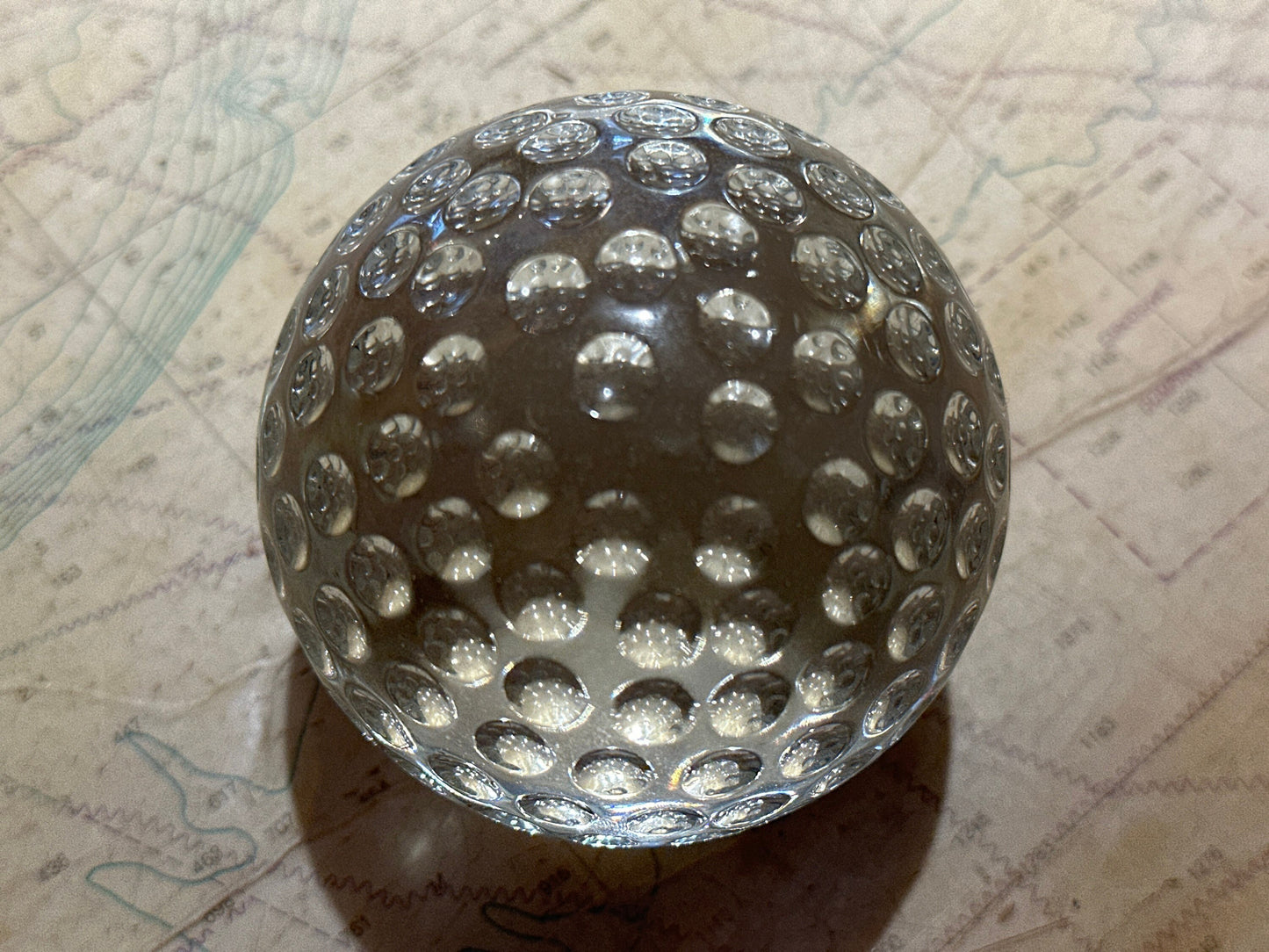 Clear Solid Glass Paperweight w/ Holes | Home Decor
