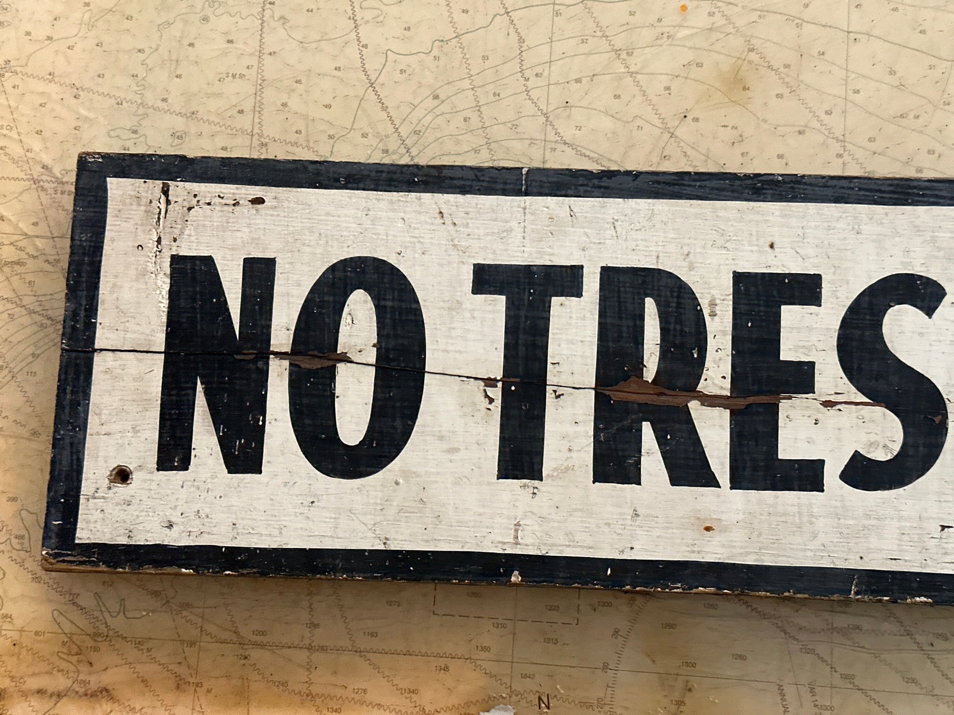 Vintage “No Trespassing" Wooden Sign | Home Decor