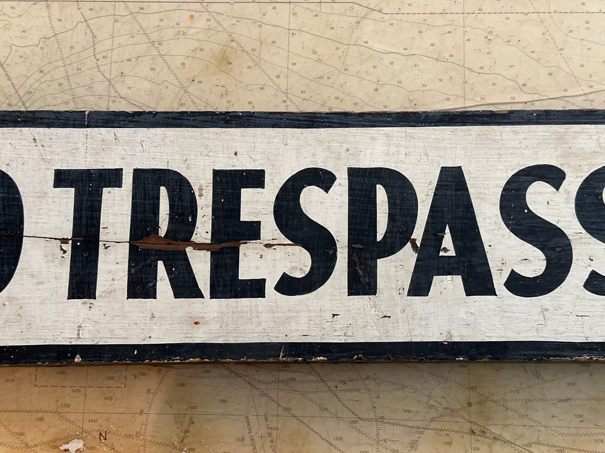 Vintage “No Trespassing" Wooden Sign | Home Decor