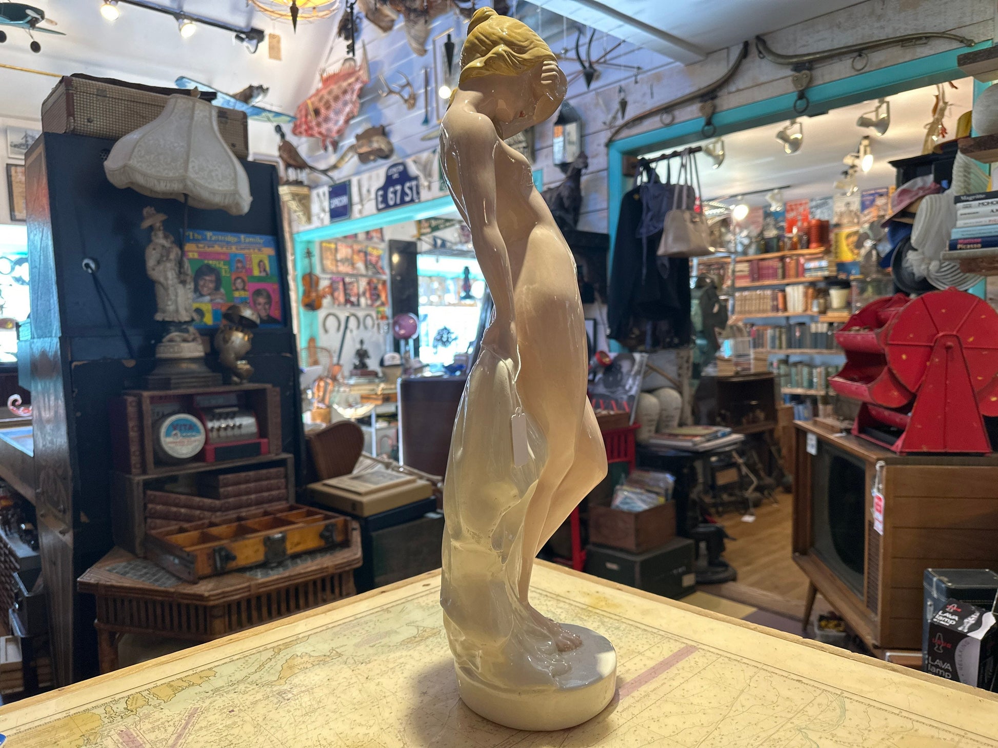 Vintage Mid Century Porcelain Nude Statue, Retro Decor, Collectible Figurine, Art Deco Home Decor