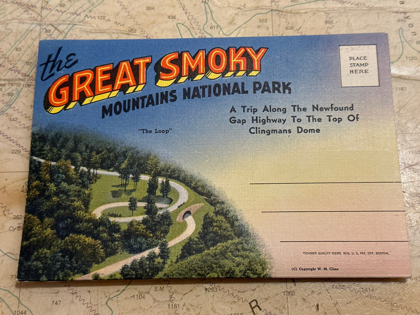 The Great Smoky Mountains National Park - A Trip Along the Newfound Gap Highway To The Top Of Clingmans Dome - 1946 Postcard Folder