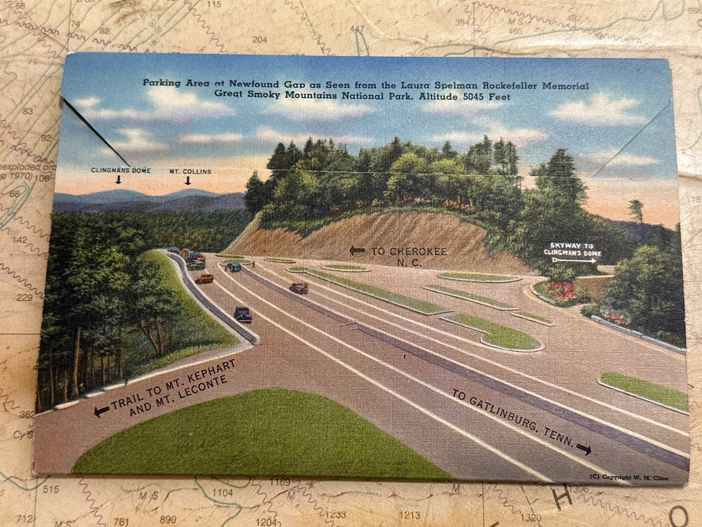 The Great Smoky Mountains National Park - A Trip Along the Newfound Gap Highway To The Top Of Clingmans Dome - 1946 Postcard Folder