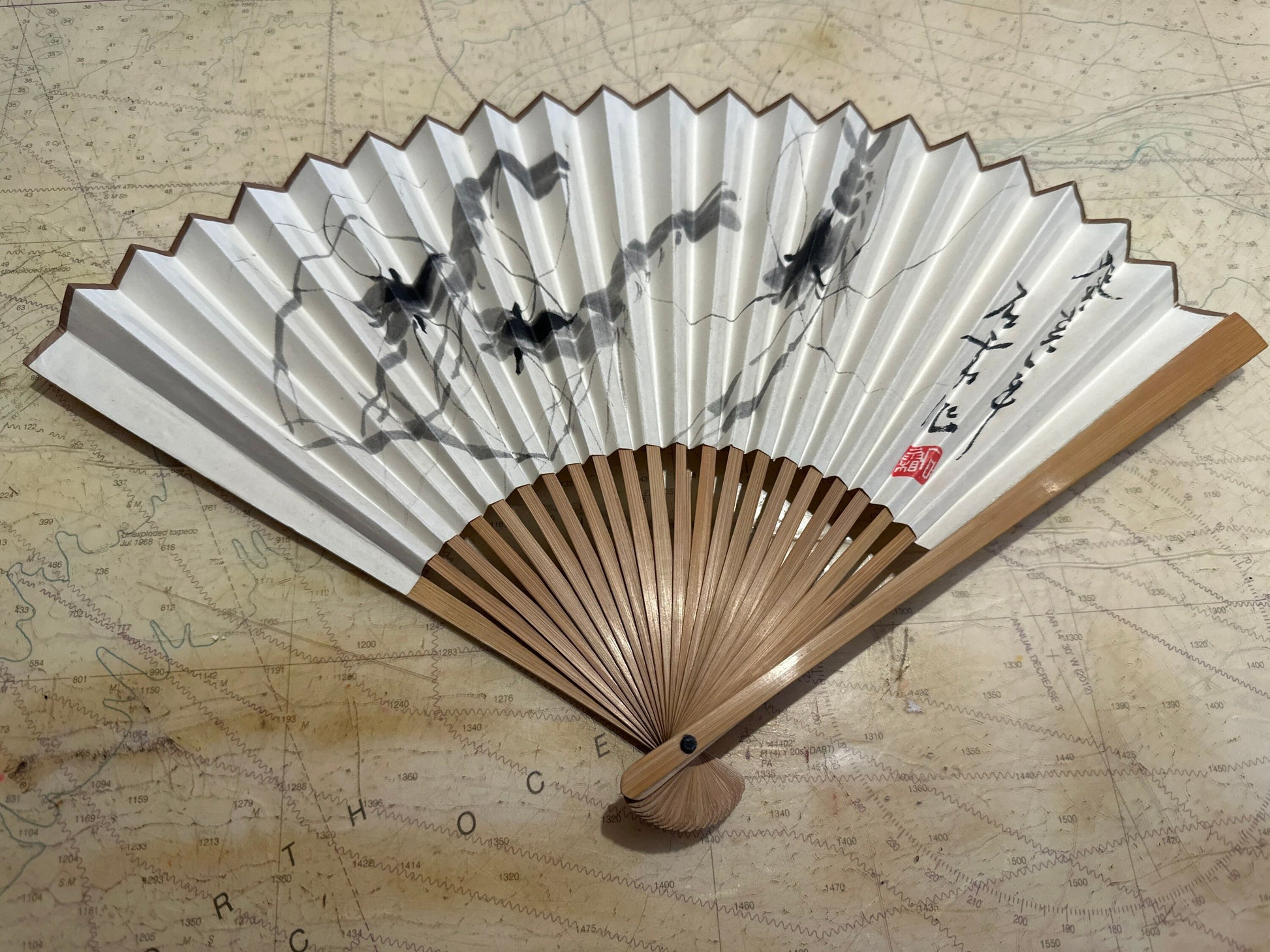 Chinese Hand Held Folding Fan | Paper Fan | Accessories