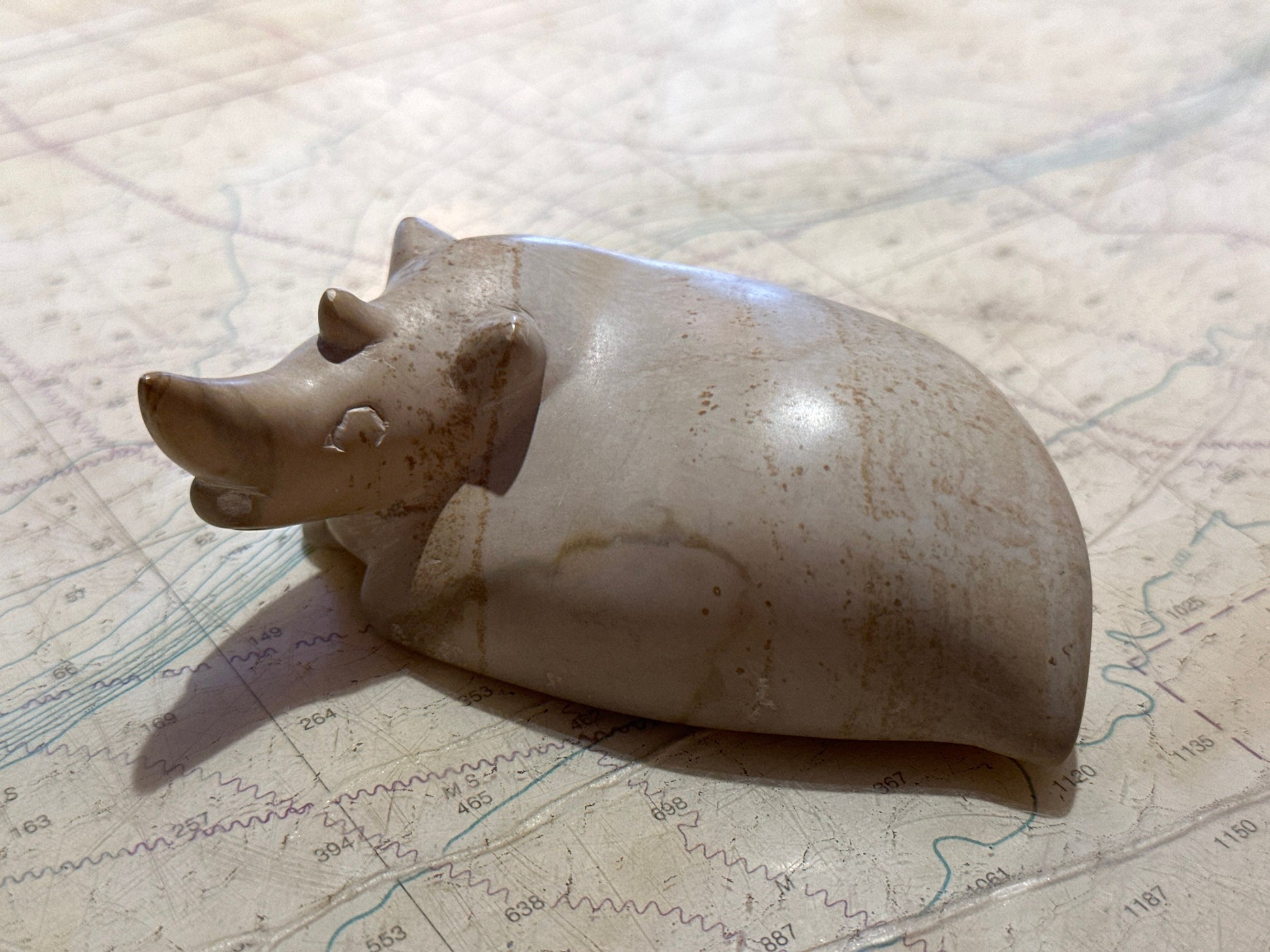 Ceramic Laying Rhinoceros Statue | Home Decor