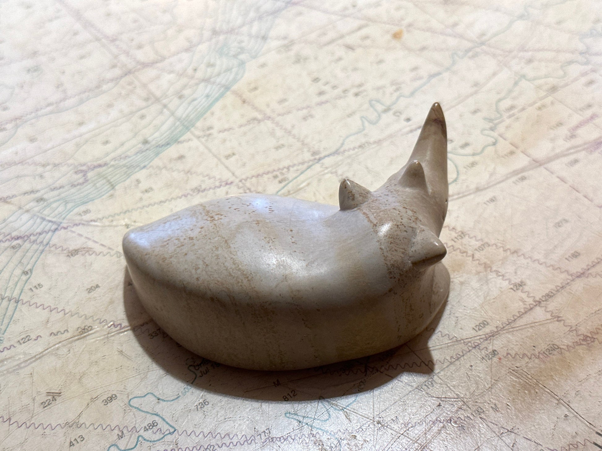 Ceramic Laying Rhinoceros Statue | Home Decor