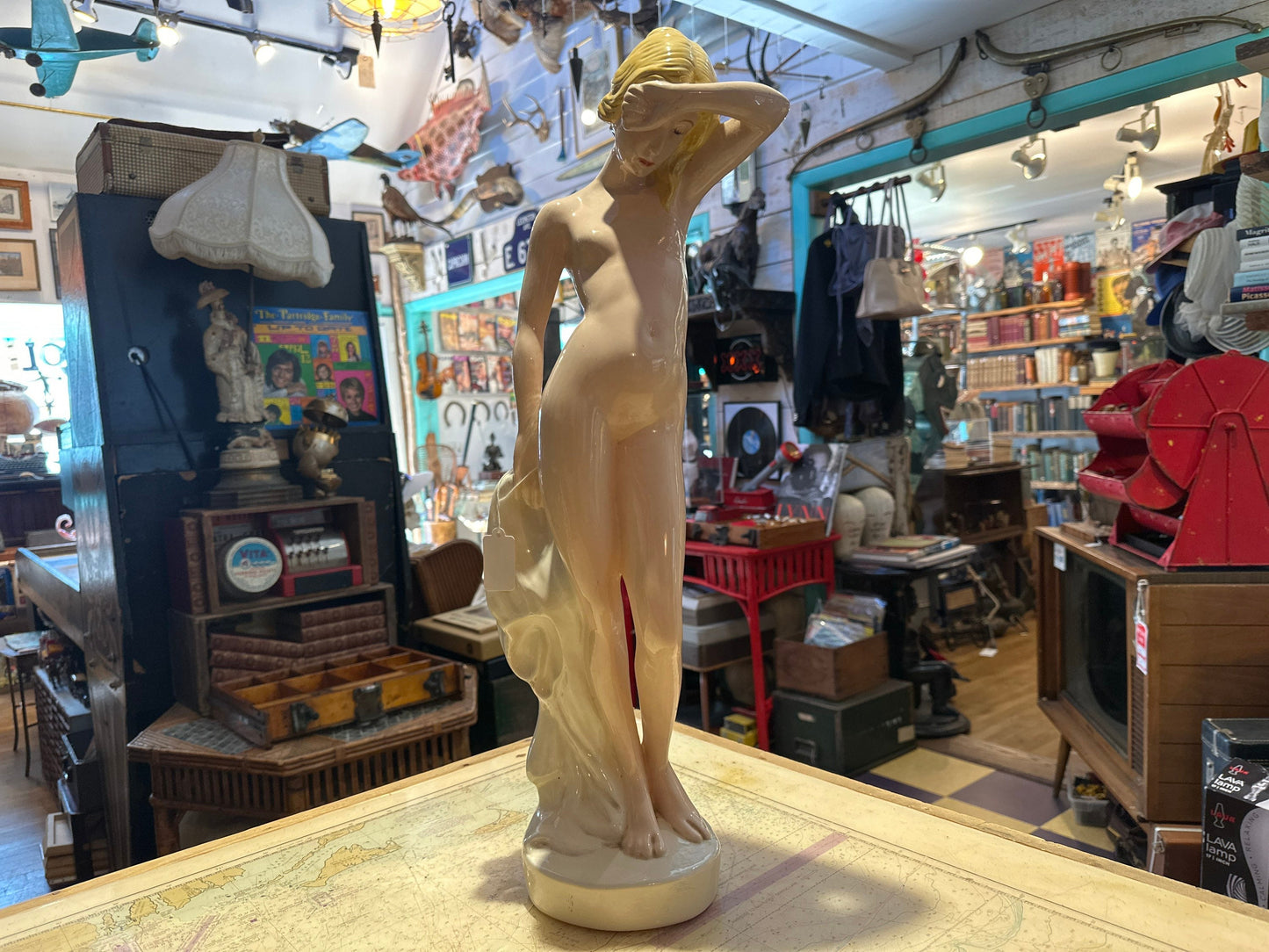 Vintage Mid Century Porcelain Nude Statue, Retro Decor, Collectible Figurine, Art Deco Home Decor