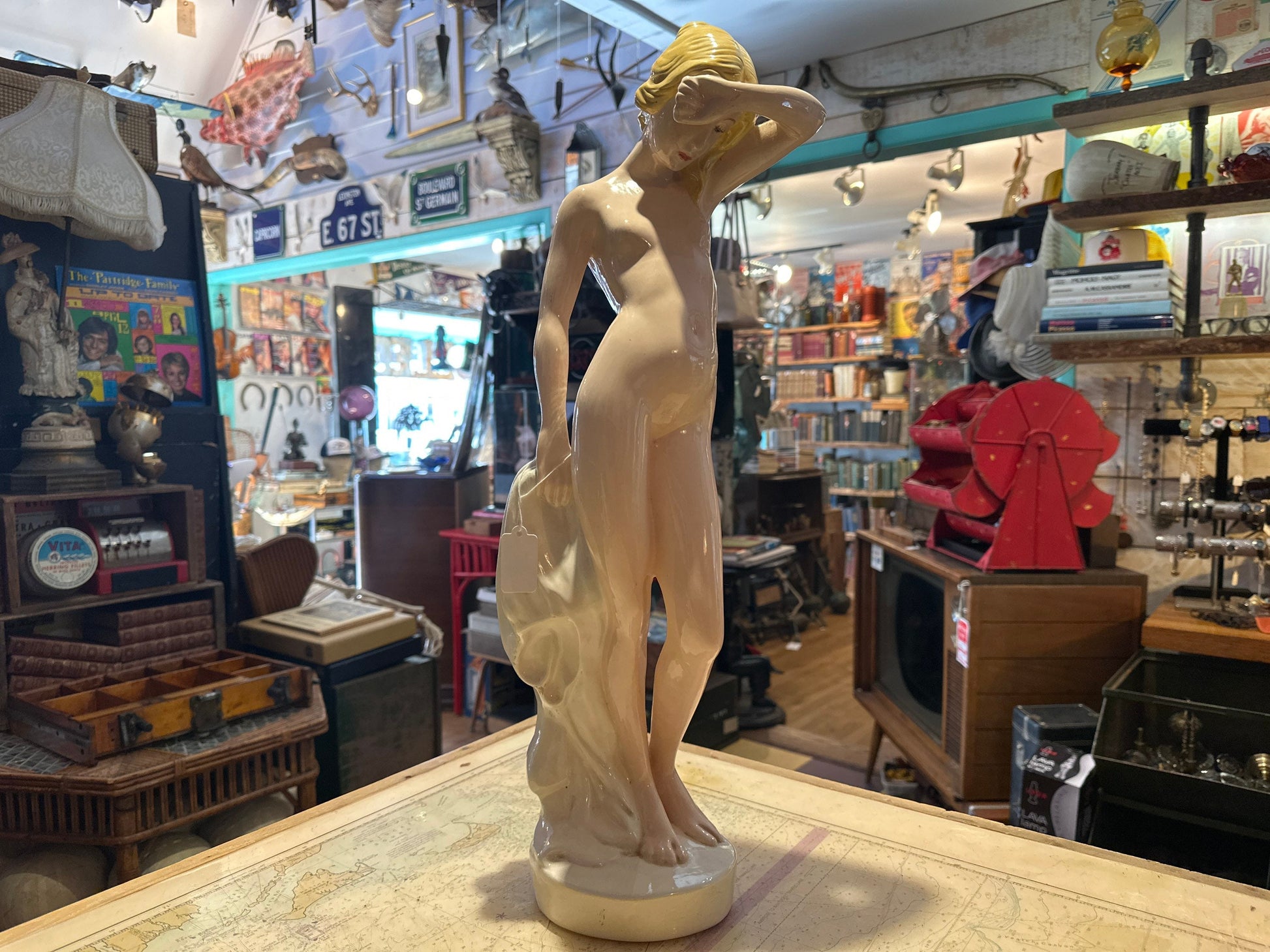 Vintage Mid Century Porcelain Nude Statue, Retro Decor, Collectible Figurine, Art Deco Home Decor