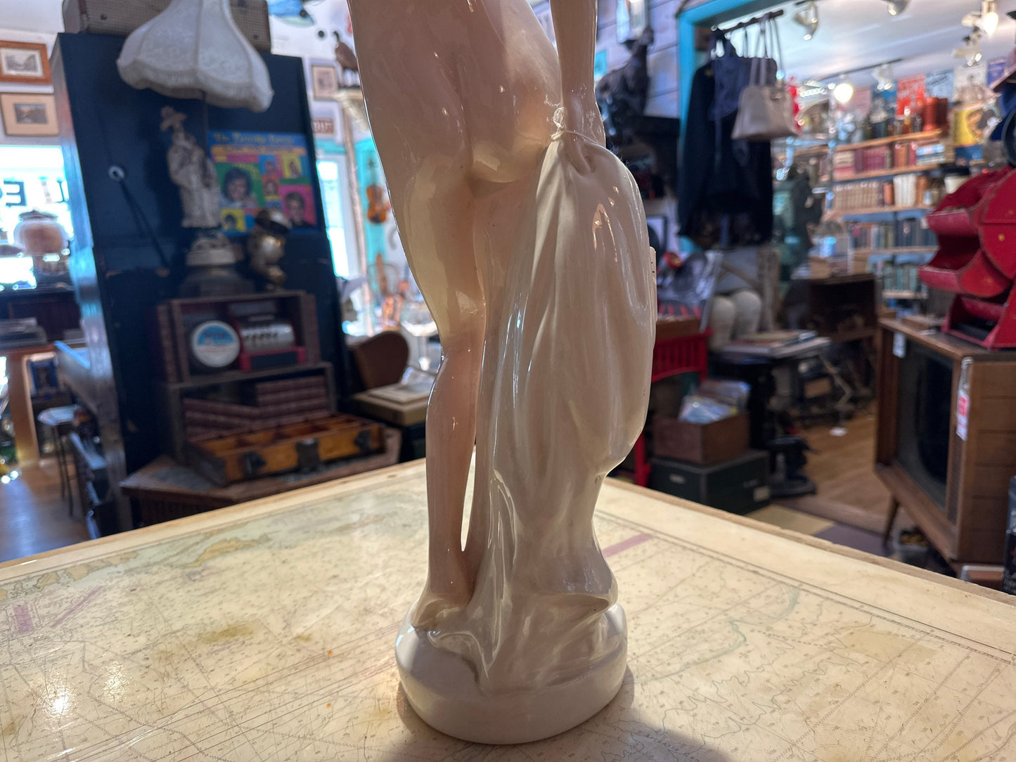 Vintage Mid Century Porcelain Nude Statue, Retro Decor, Collectible Figurine, Art Deco Home Decor