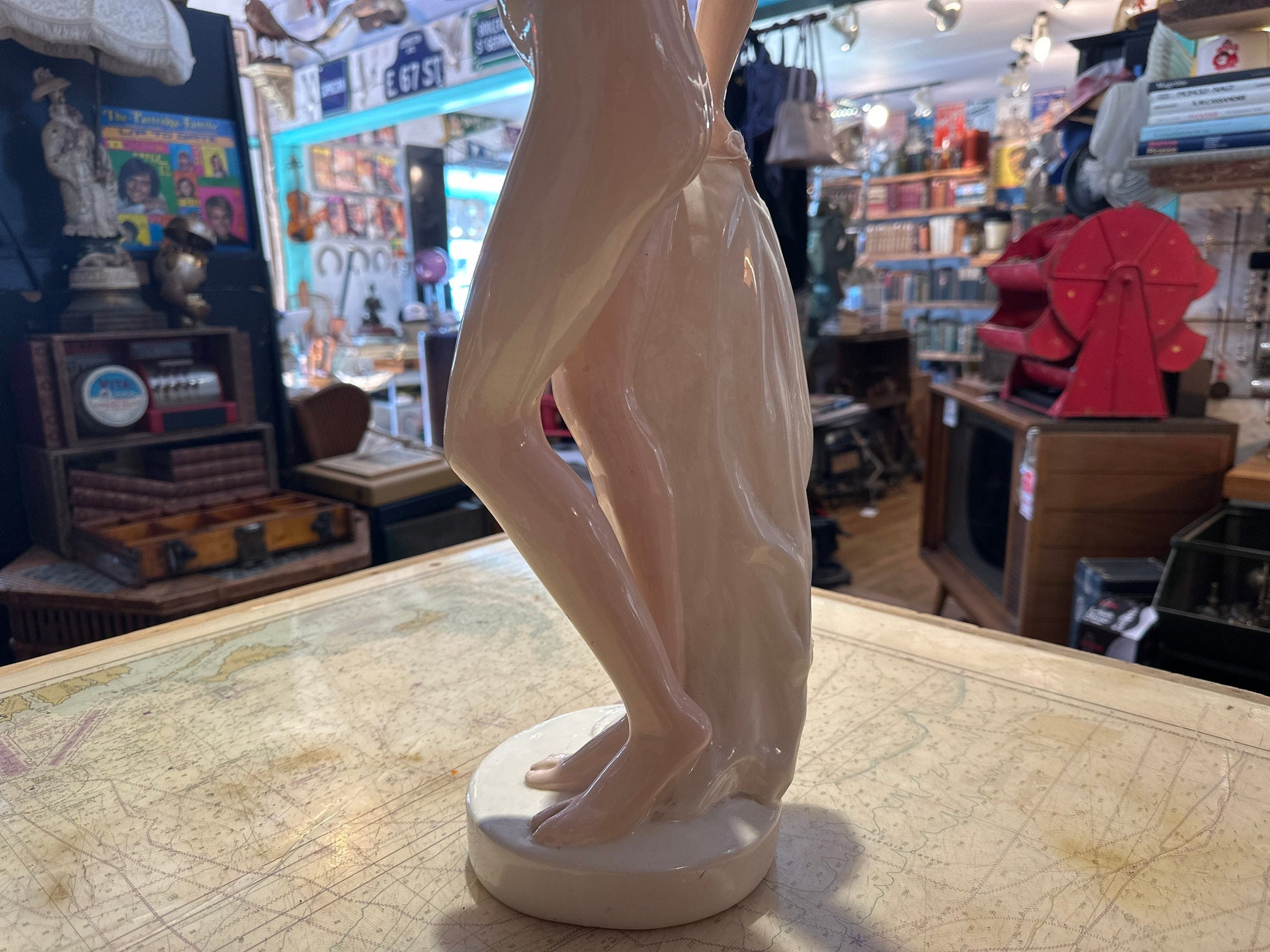 Vintage Mid Century Porcelain Nude Statue, Retro Decor, Collectible Figurine, Art Deco Home Decor