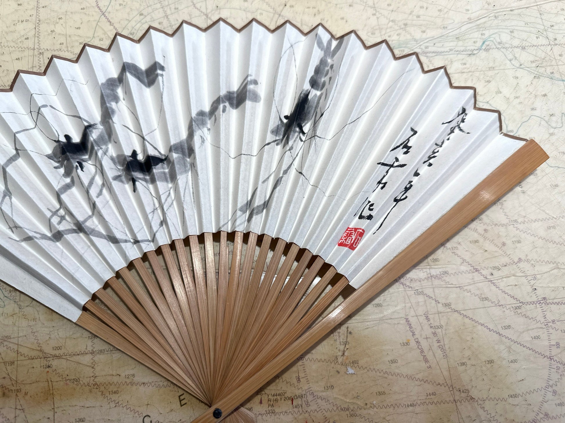 Chinese Hand Held Folding Fan | Paper Fan | Accessories