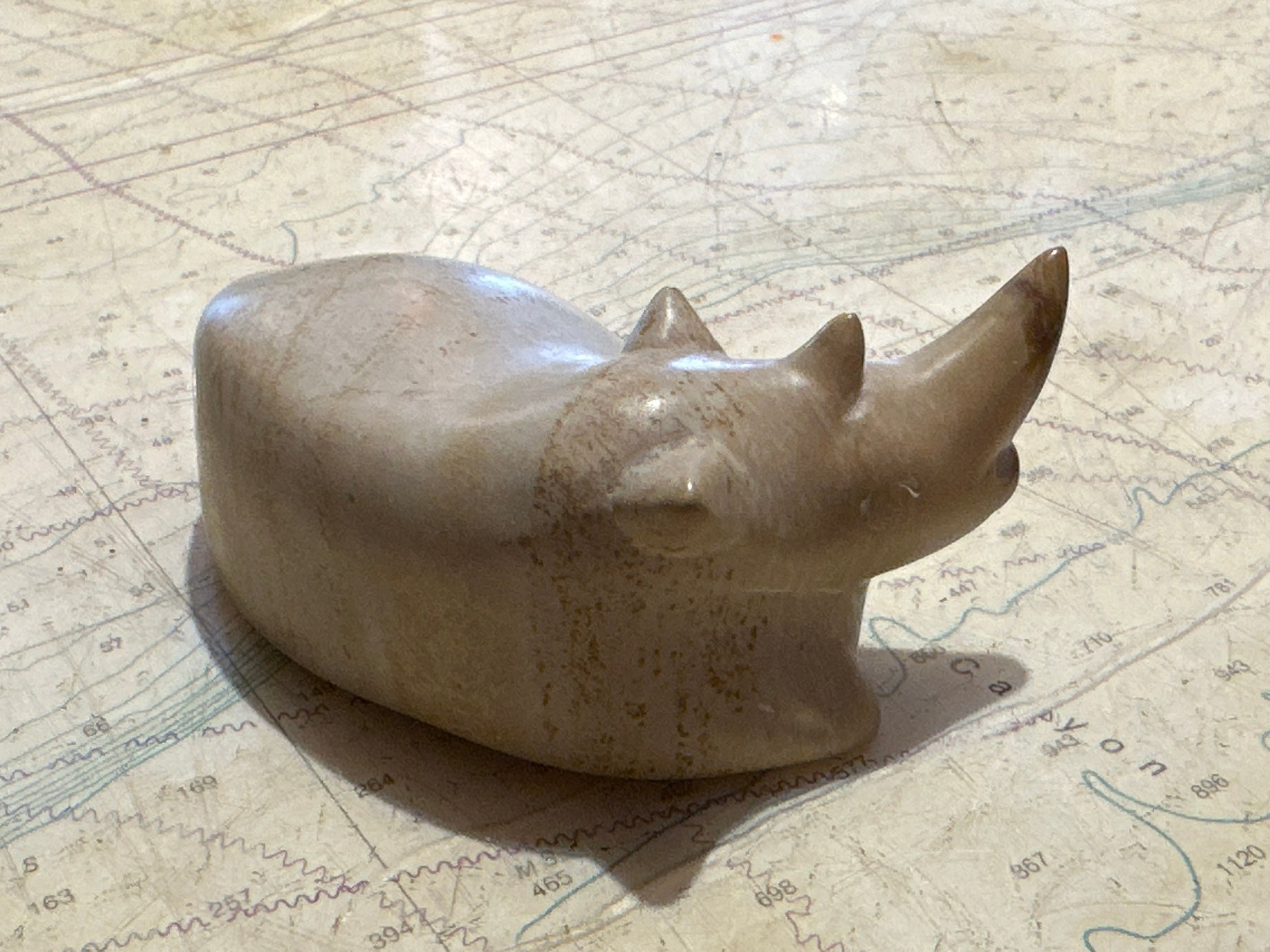Ceramic Laying Rhinoceros Statue | Home Decor