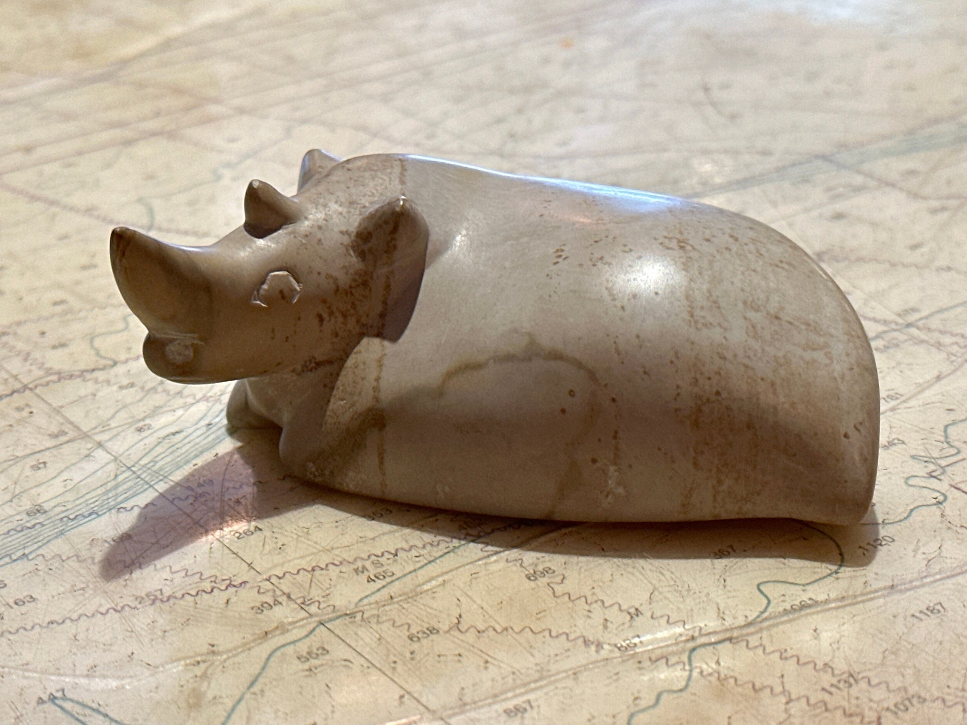 Ceramic Laying Rhinoceros Statue | Home Decor