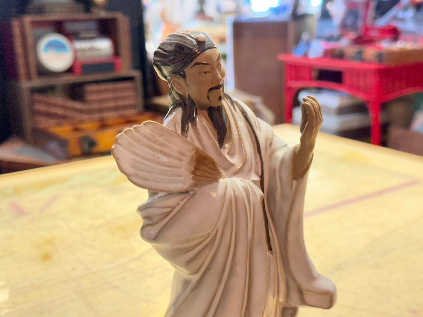 Chinese Shiwan Zhuge Liang Porcelain Sculpture | Home Decor