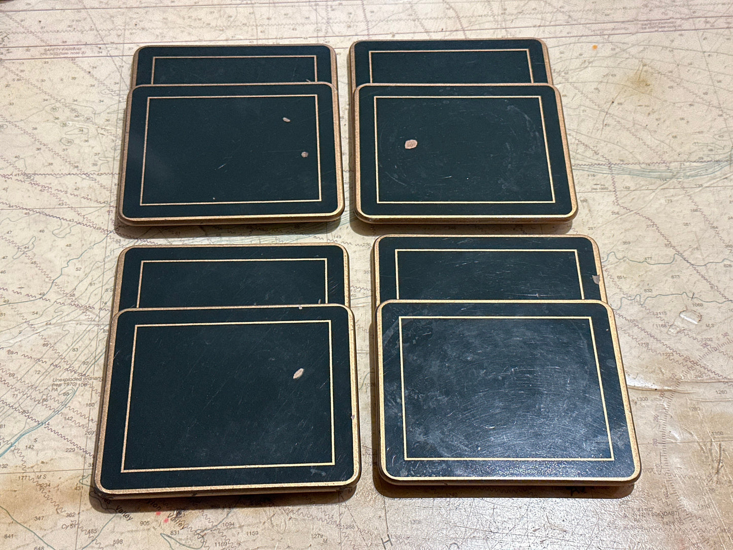 Green & Gold Set of 8 Coasters | Home and Living