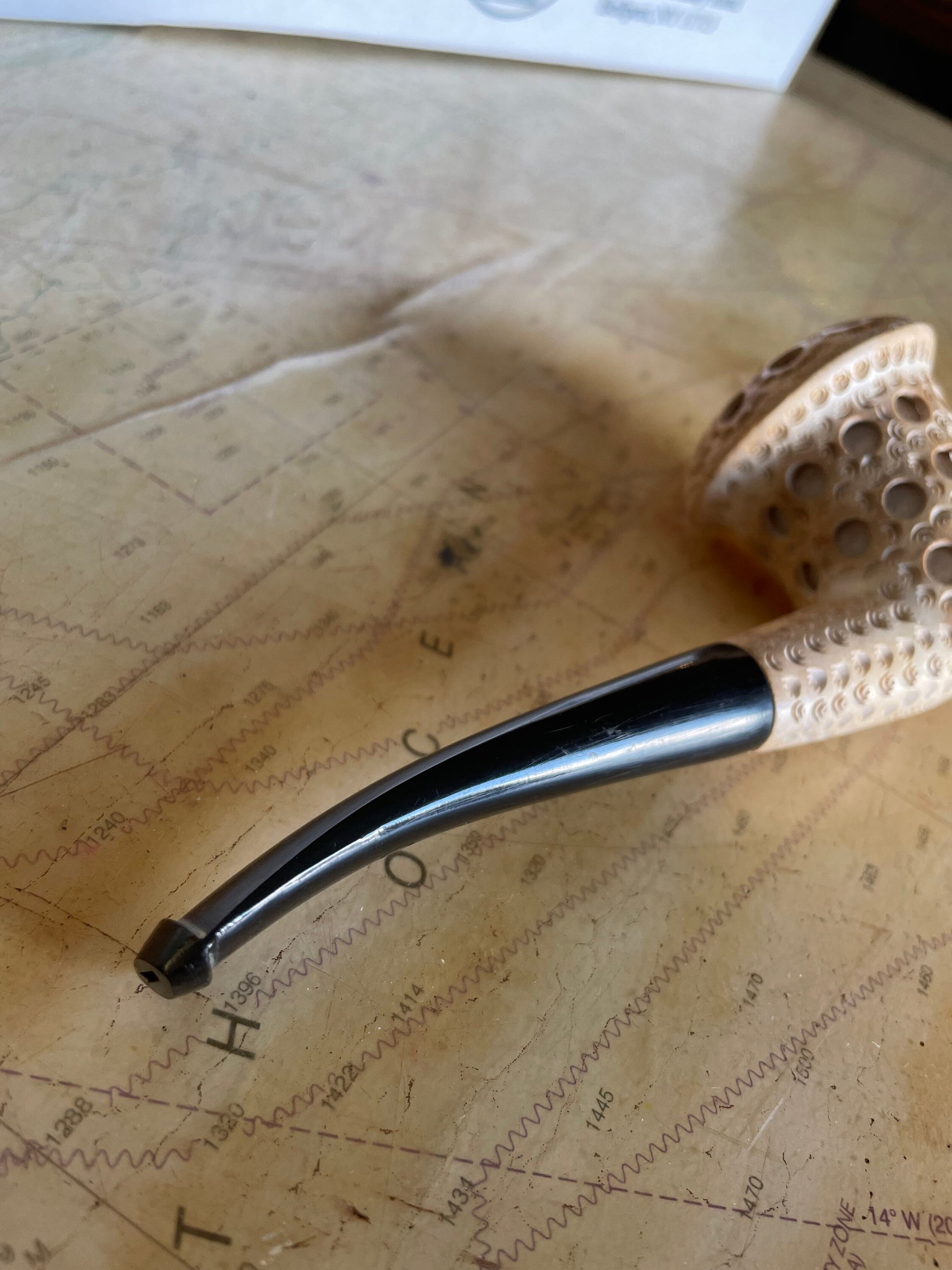 Vintage Turkish Lattice Billiard Meerschaum Tobacco Pipe