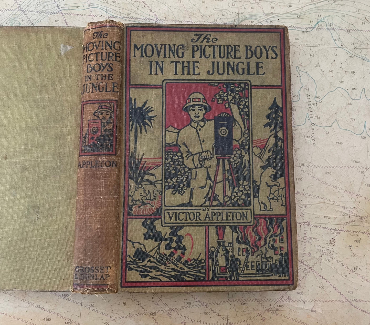 1913 The Moving Picture Boys In The Jungle Book by Victor Appleton, 2nd Edition, Vintage Adventure Story, Boys' Fiction