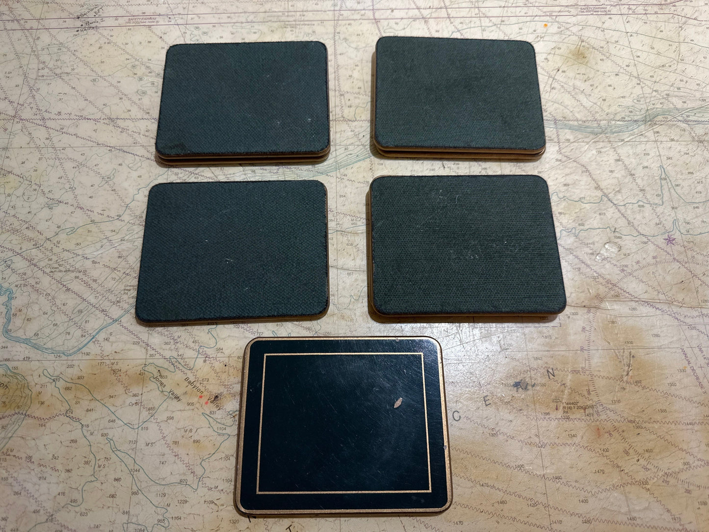 Green & Gold Set of 8 Coasters | Home and Living