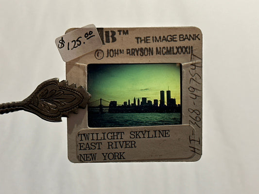 Vintage Color Kodachrome Slide by John Bryson for Time Life- Twilight Skyline East River New York | Photography