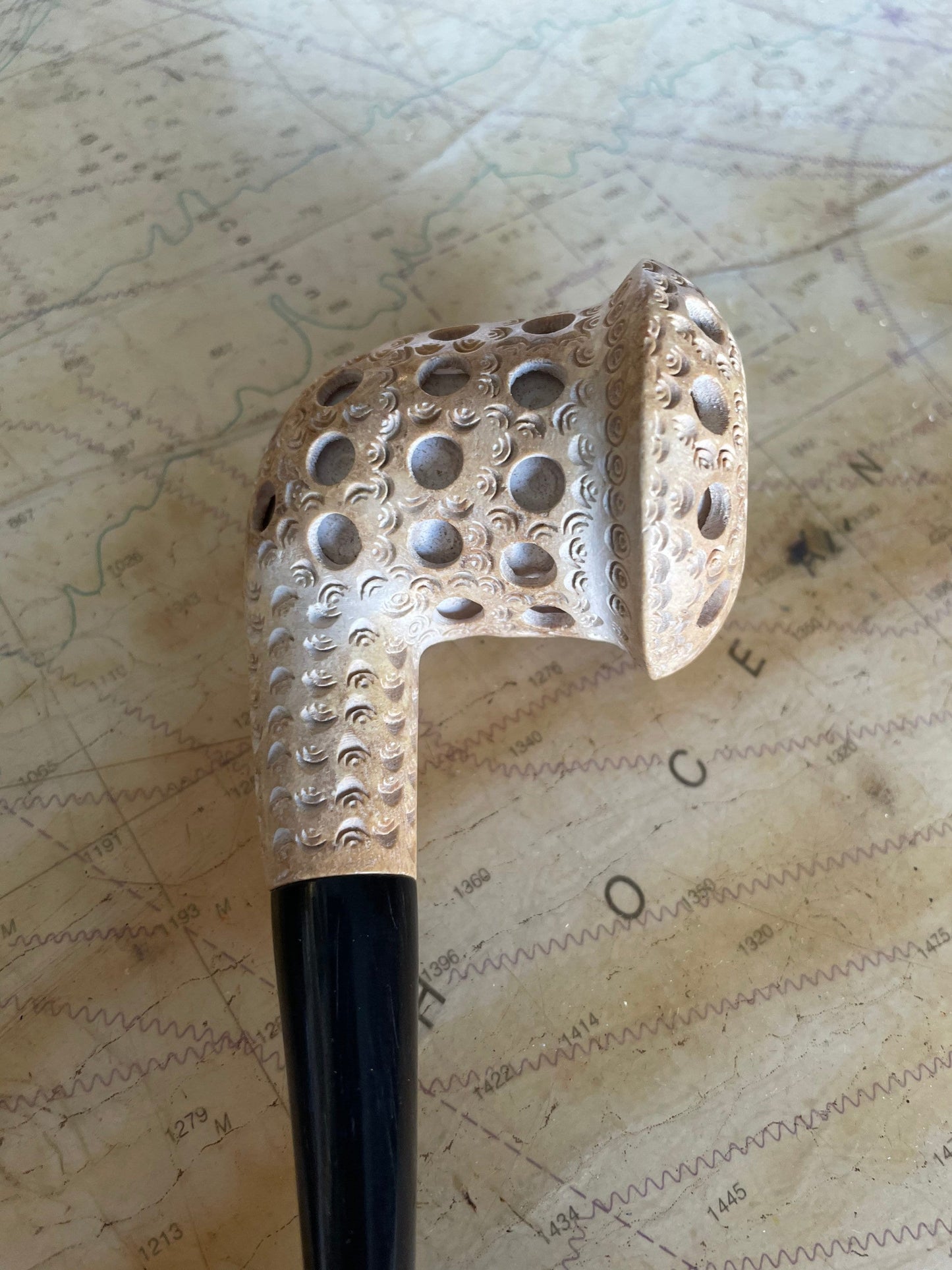 Vintage Turkish Lattice Billiard Meerschaum Tobacco Pipe