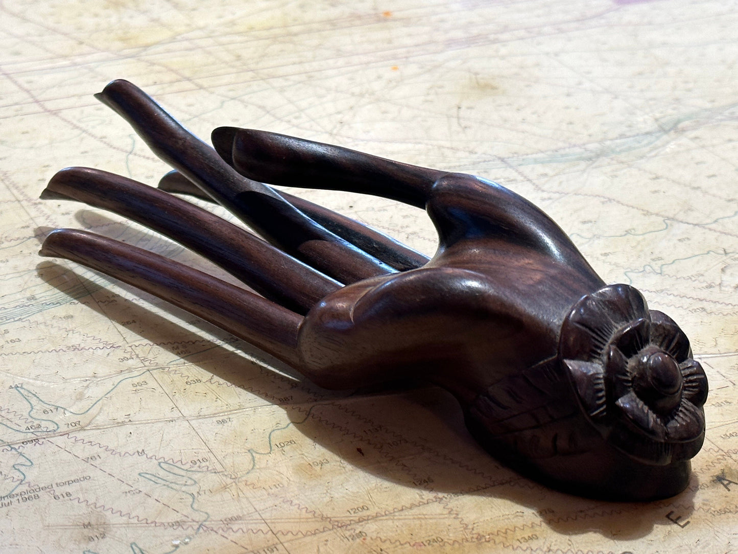 Vintage I. B. Tilem Bali Hand Carved Womens Right Hand Sculpture | Jewelry Holder | Home Decor