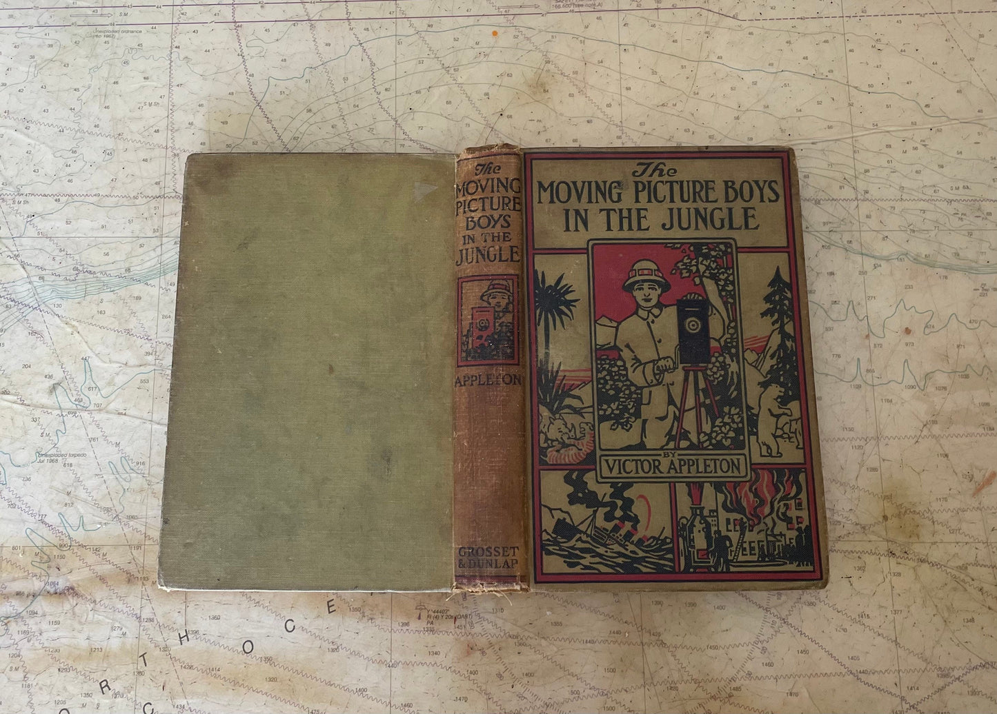 1913 The Moving Picture Boys In The Jungle Book by Victor Appleton, 2nd Edition, Vintage Adventure Story, Boys' Fiction