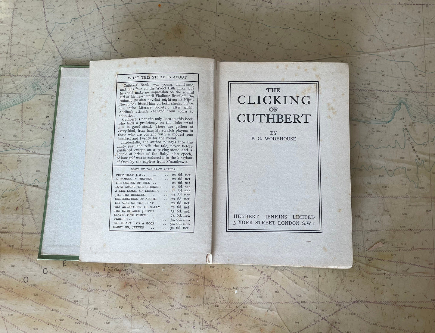 Vintage The Clicking of Cuthbert Book 7th Printing 1922, P.G. Wodehouse Collection, Antique Hardcover Literature