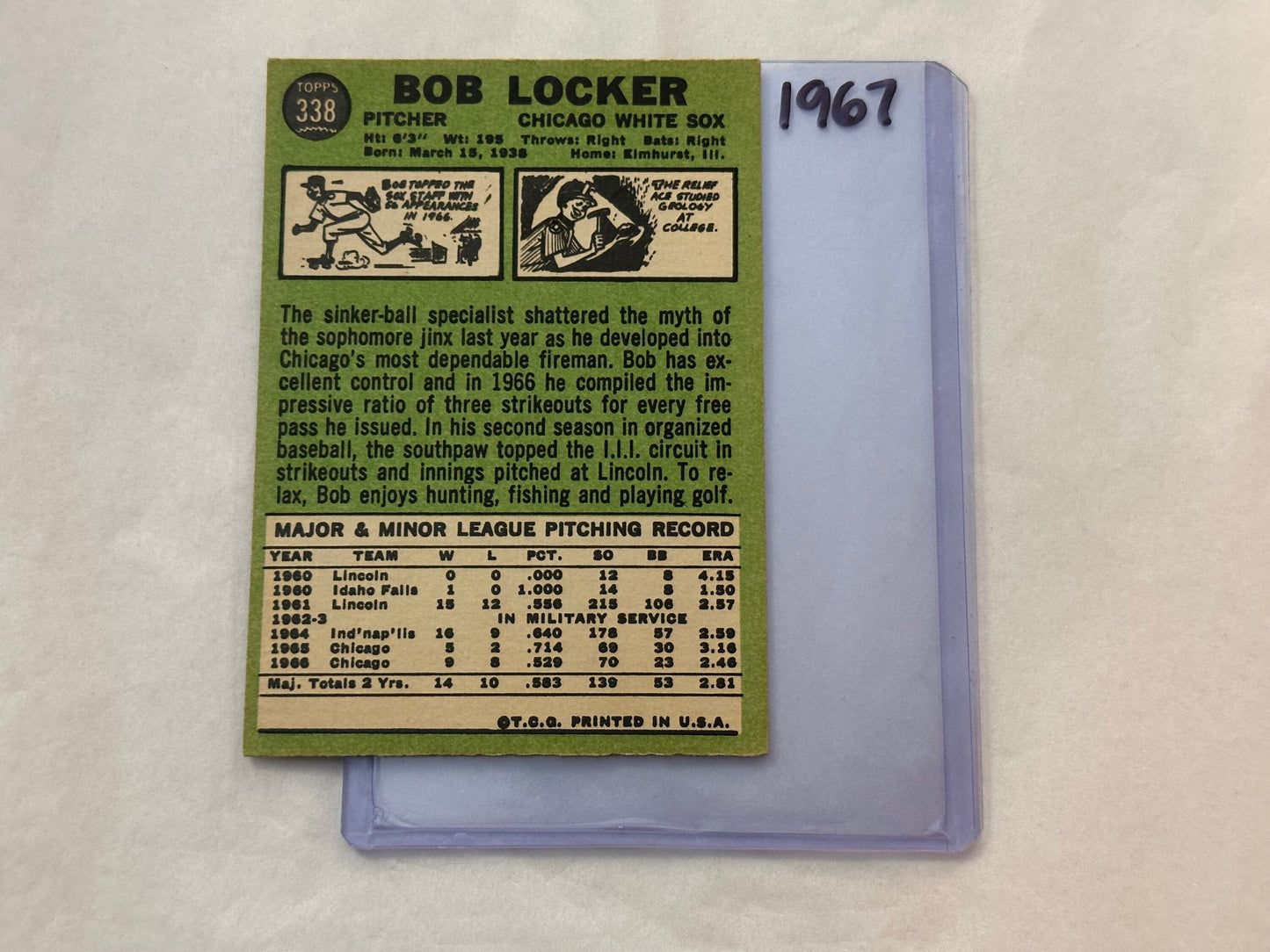 Bob Locker - White Sox Pitcher | 1967 Baseball Card