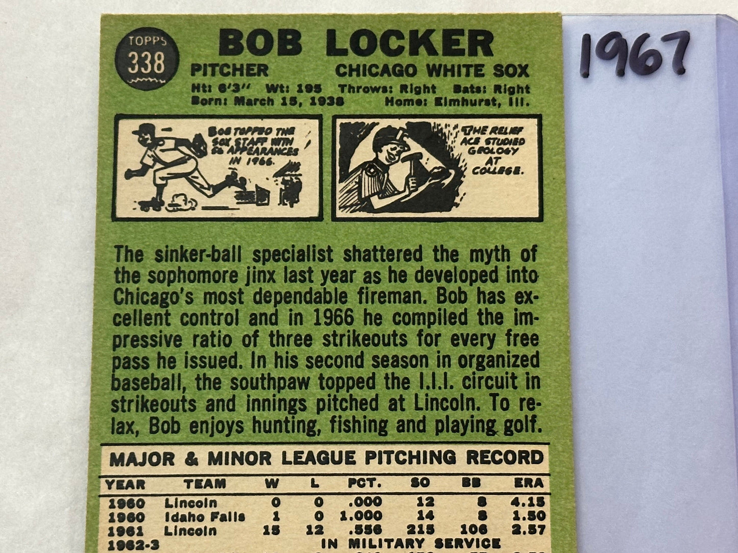 Bob Locker - White Sox Pitcher | 1967 Baseball Card