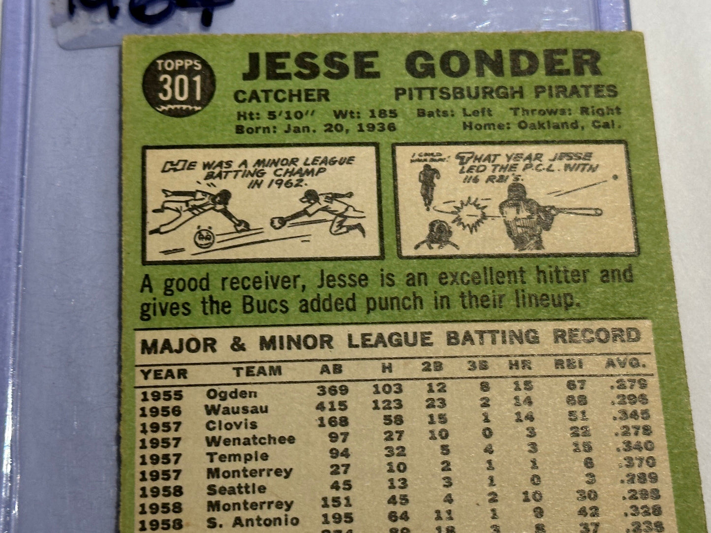 Jesse Gonder - Pittsburgh Pirates - Catcher | Baseball Card