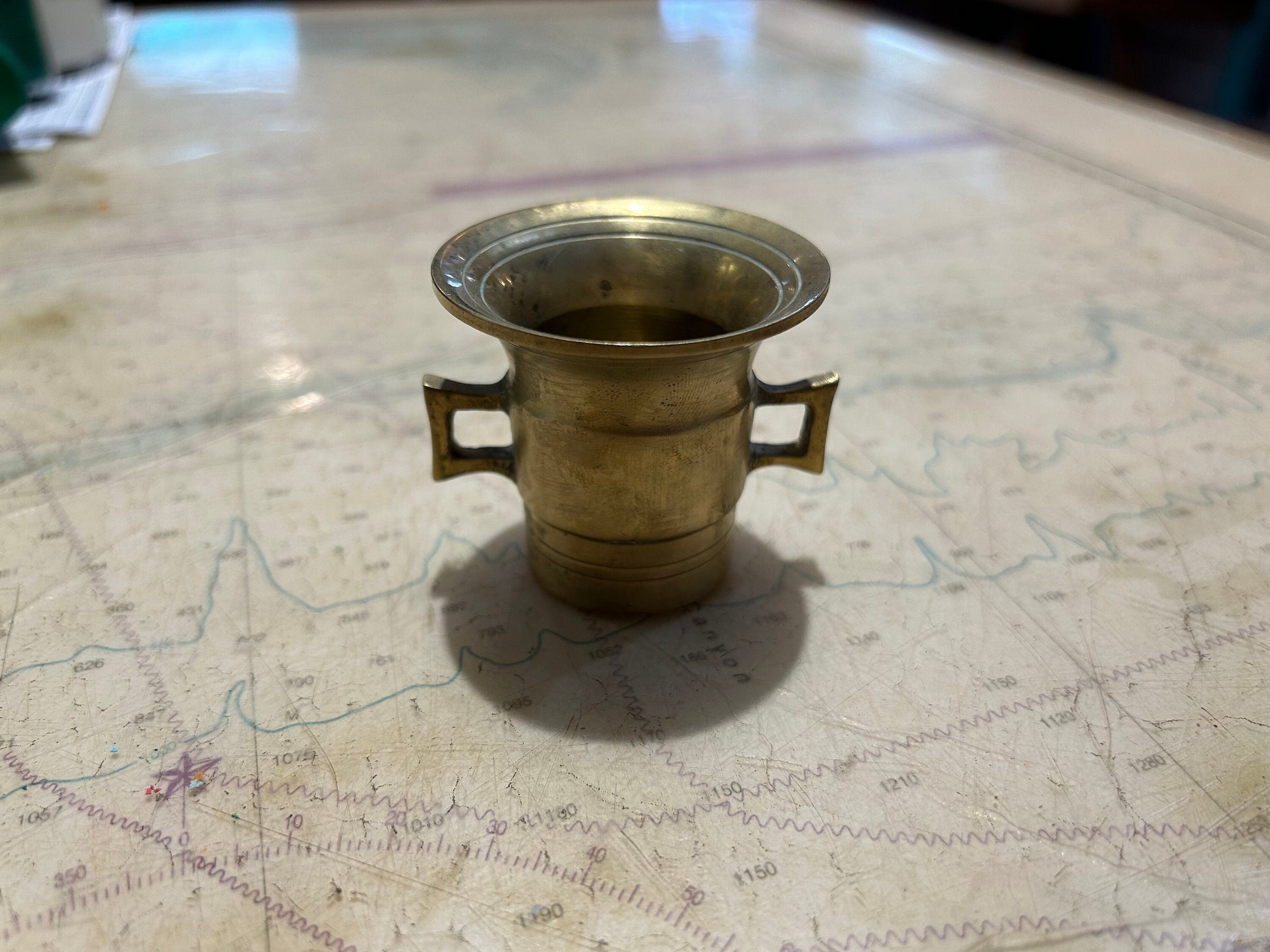 Vintage Small Brass Incense Pot