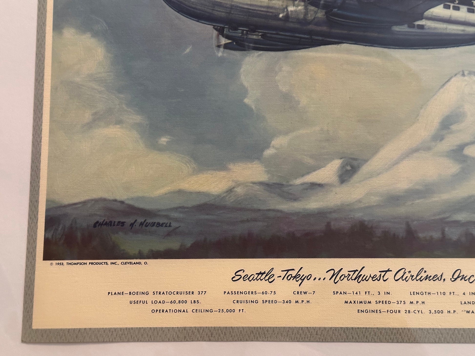 Original 1953 Lithograph of a Plane from Thompson Products INC | Home Decor