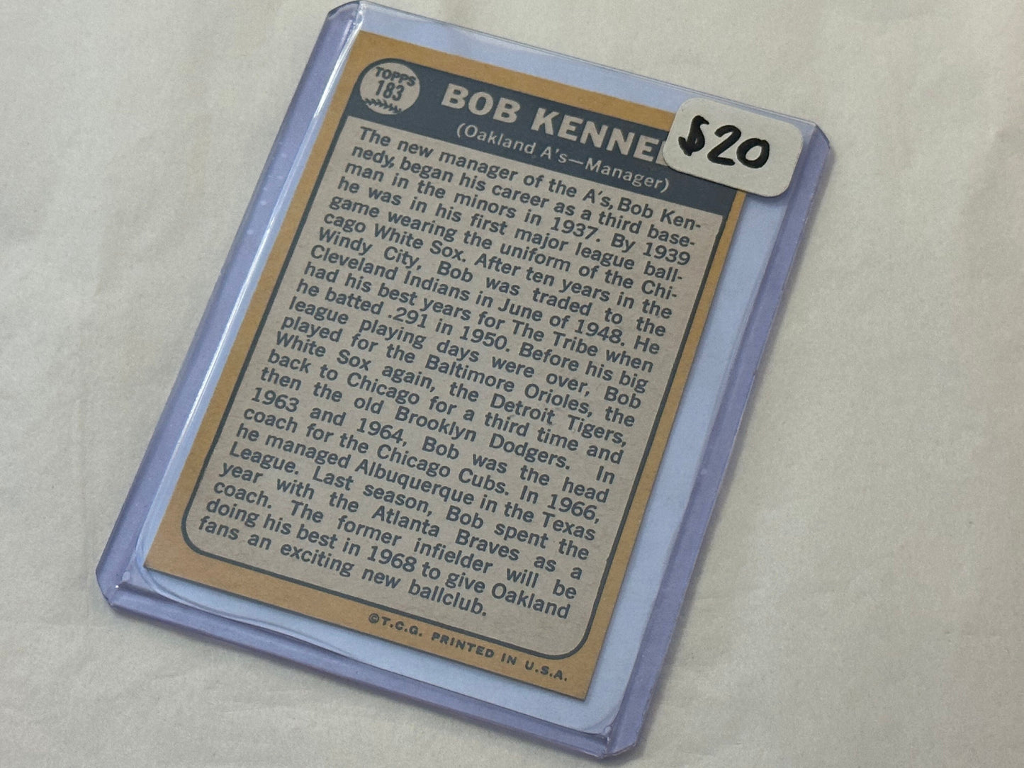 Bob Kennedy - Manager - A's | Baseball Card