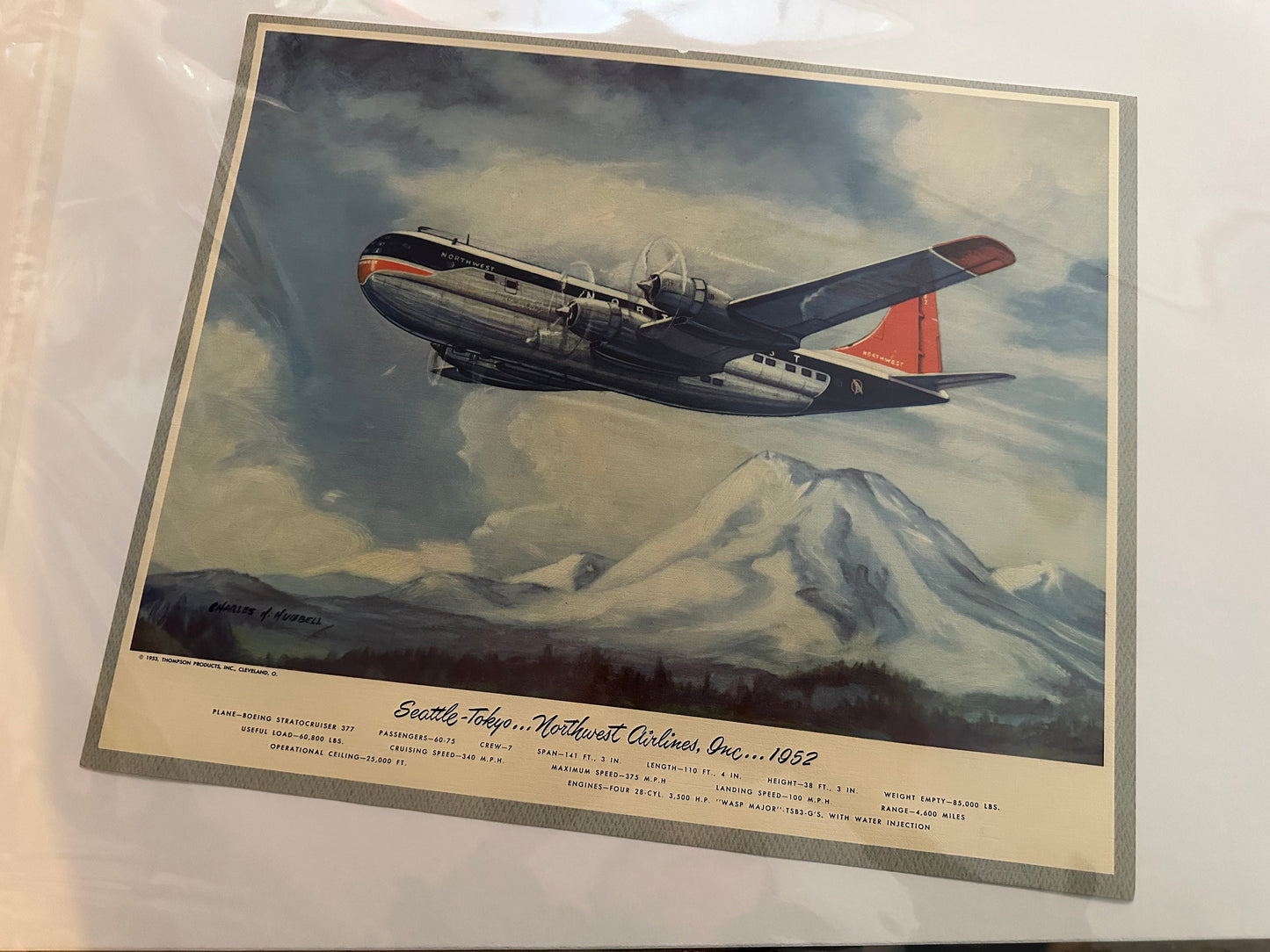 Original 1953 Lithograph of a Plane from Thompson Products INC | Home Decor