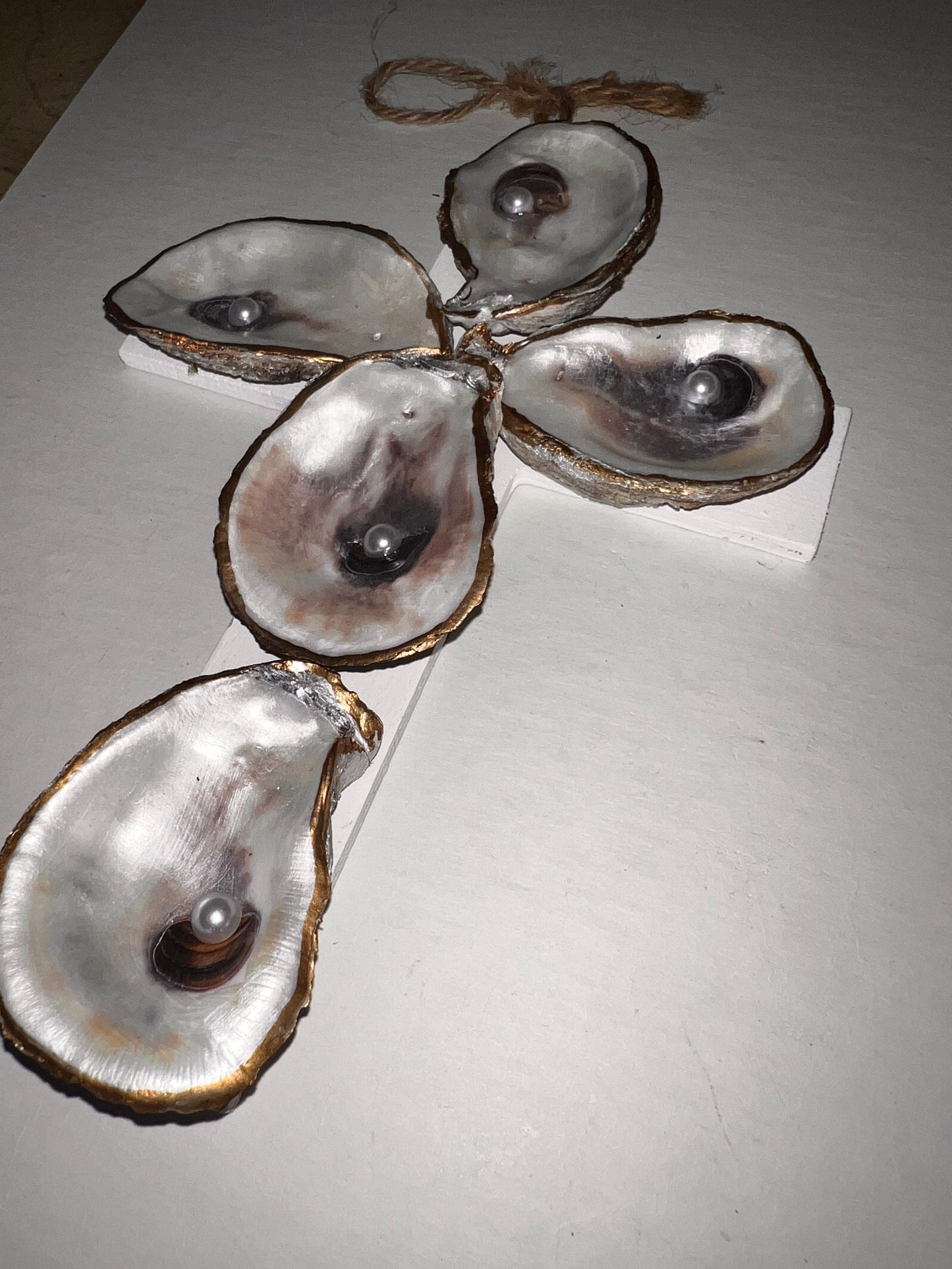Seashell Serenity: Handcrafted Oyster Shell Cross - Beautiful Blend of Nature and Faith