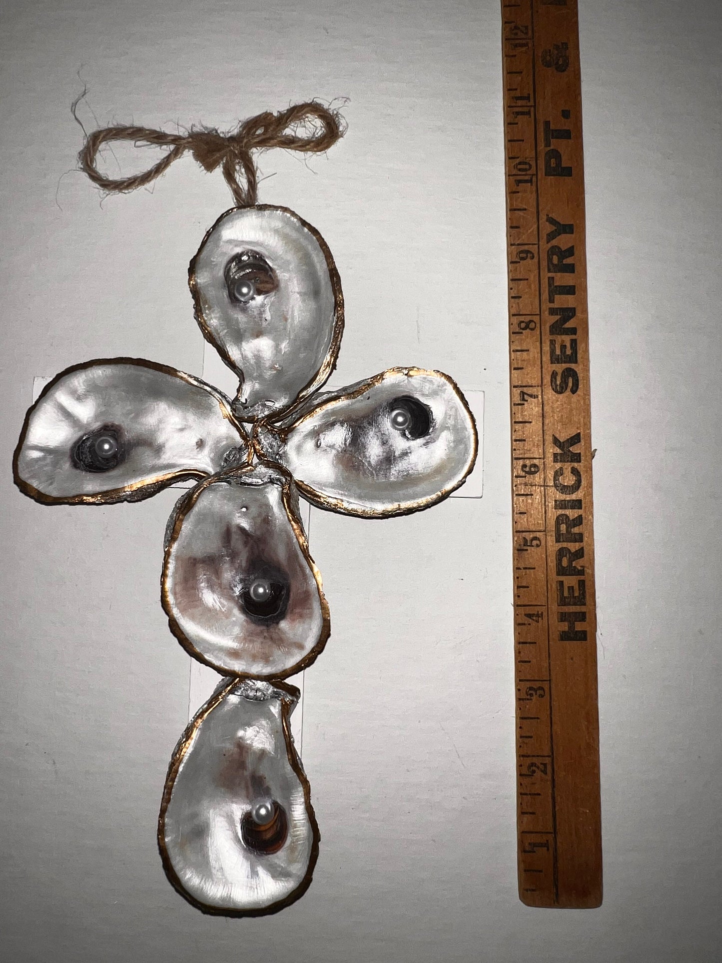 Seashell Serenity: Handcrafted Oyster Shell Cross - Beautiful Blend of Nature and Faith