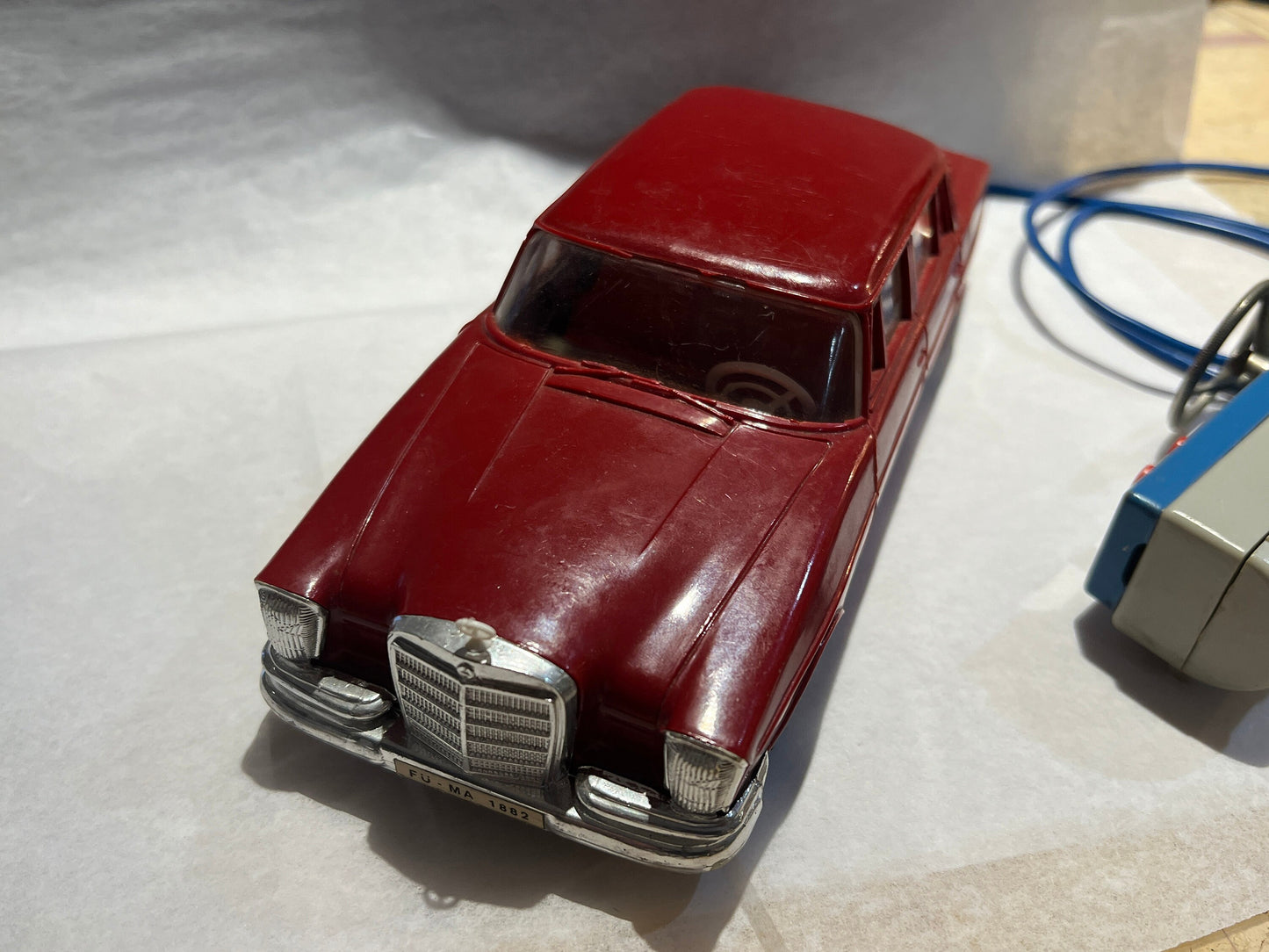 Vintage 1960s Remote Control Car - Gama DDR 4077 - Mercedes Benz 220 - Plastic Tin Toy Car - Untested Toy Car