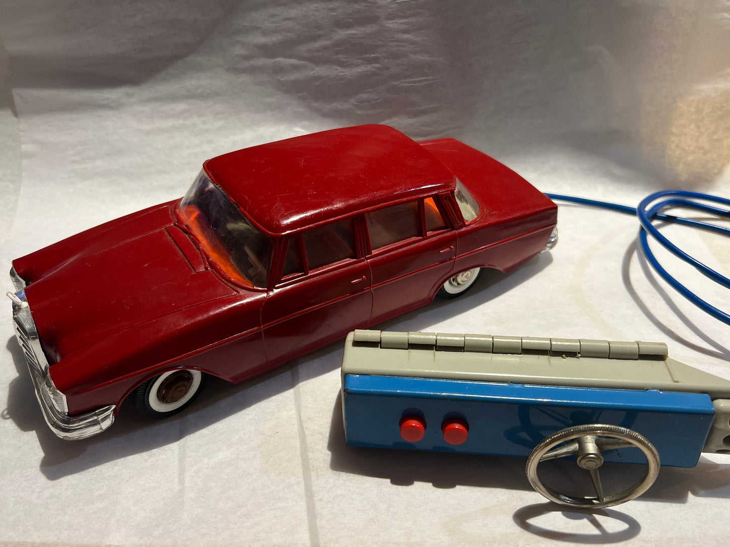 Vintage 1960s Remote Control Car - Gama DDR 4077 - Mercedes Benz 220 - Plastic Tin Toy Car - Untested Toy Car