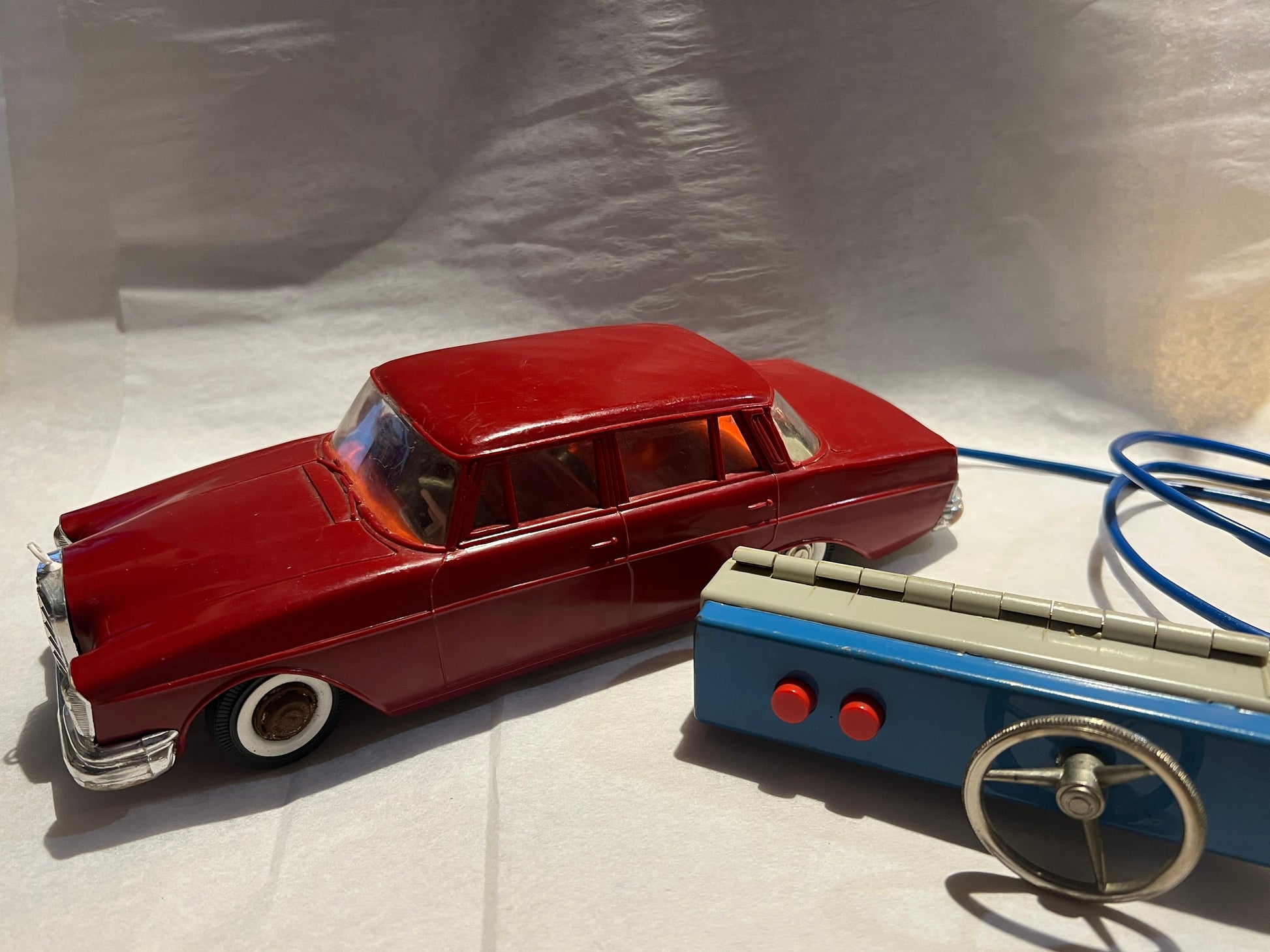 Vintage 1960s Remote Control Car - Gama DDR 4077 - Mercedes Benz 220 - Plastic Tin Toy Car - Untested Toy Car