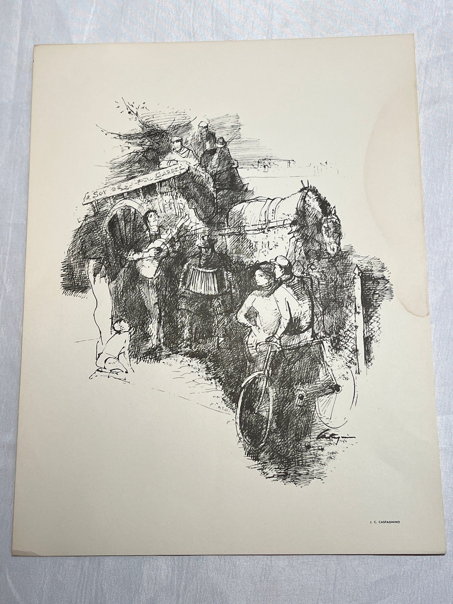 Juan Carlos Castagnino Print | Print from Tango Collection | 1960s Antique Collection