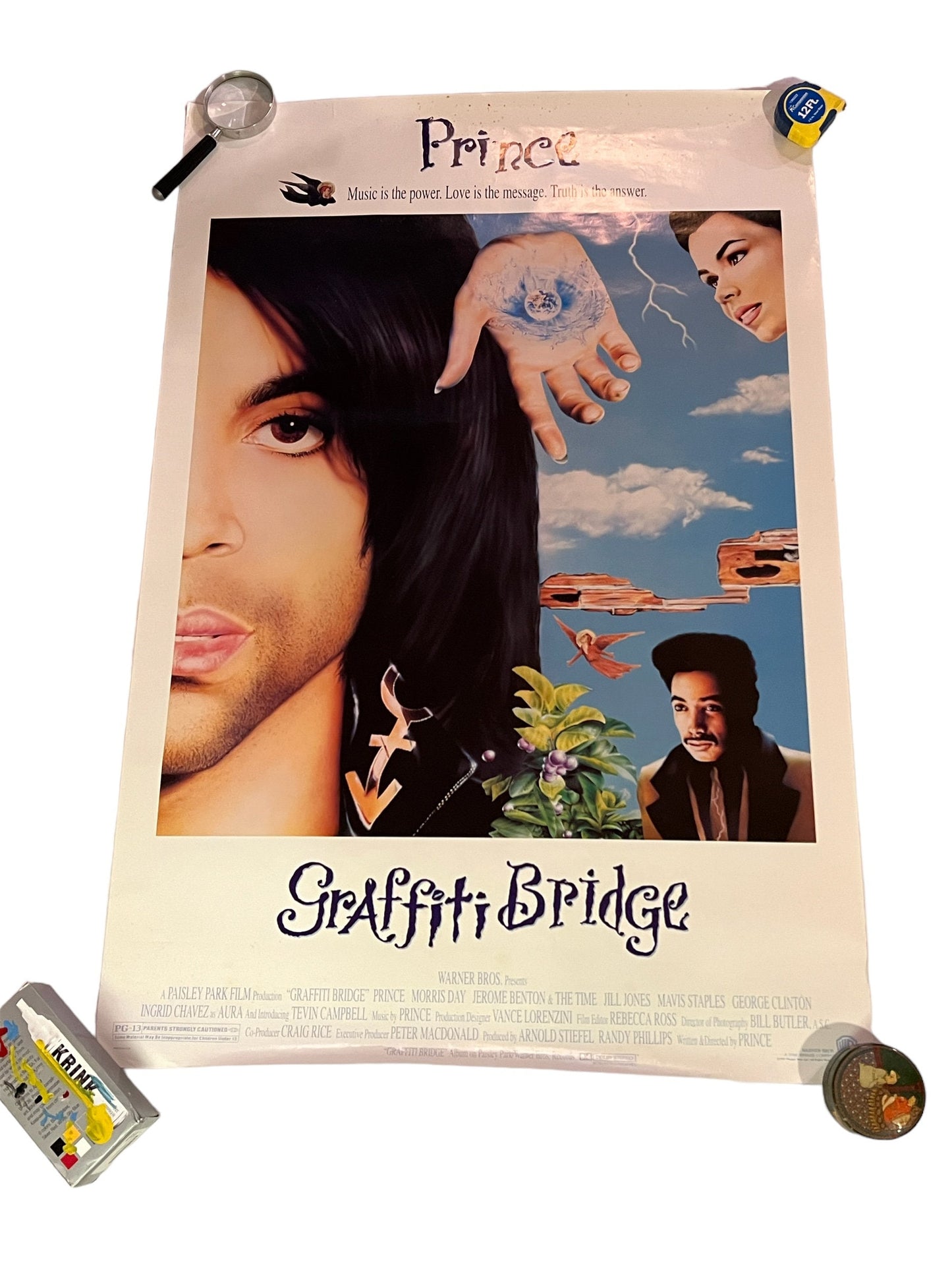 Vintage Prince Poster | 1990 Graffiti Bridge Poster | Vintage Movie Poster | Made In USA poster | Warner Brothers Original Poster