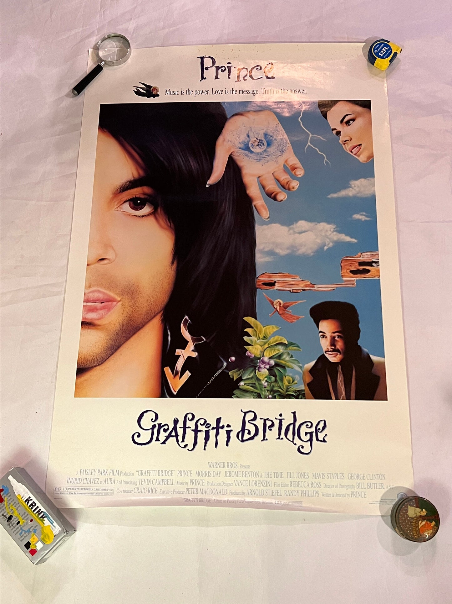 Vintage Prince Poster | 1990 Graffiti Bridge Poster | Vintage Movie Poster | Made In USA poster | Warner Brothers Original Poster