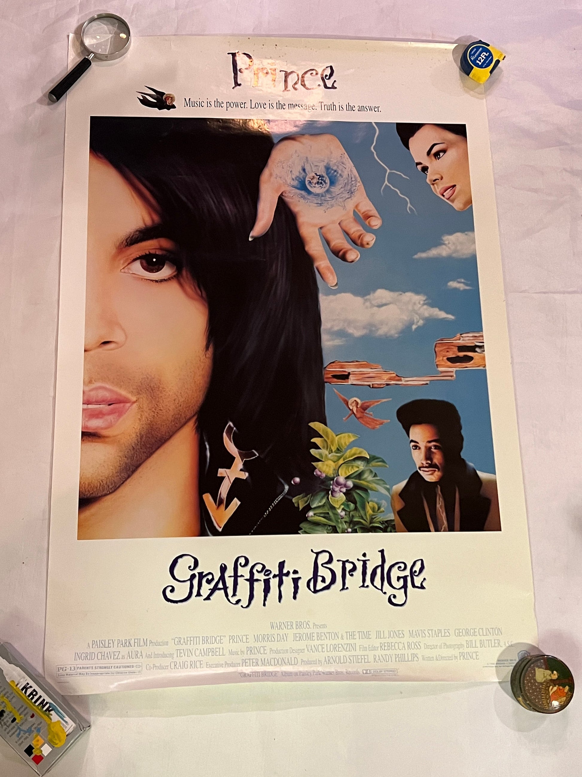 Vintage Prince Poster | 1990 Graffiti Bridge Poster | Vintage Movie Poster | Made In USA poster | Warner Brothers Original Poster