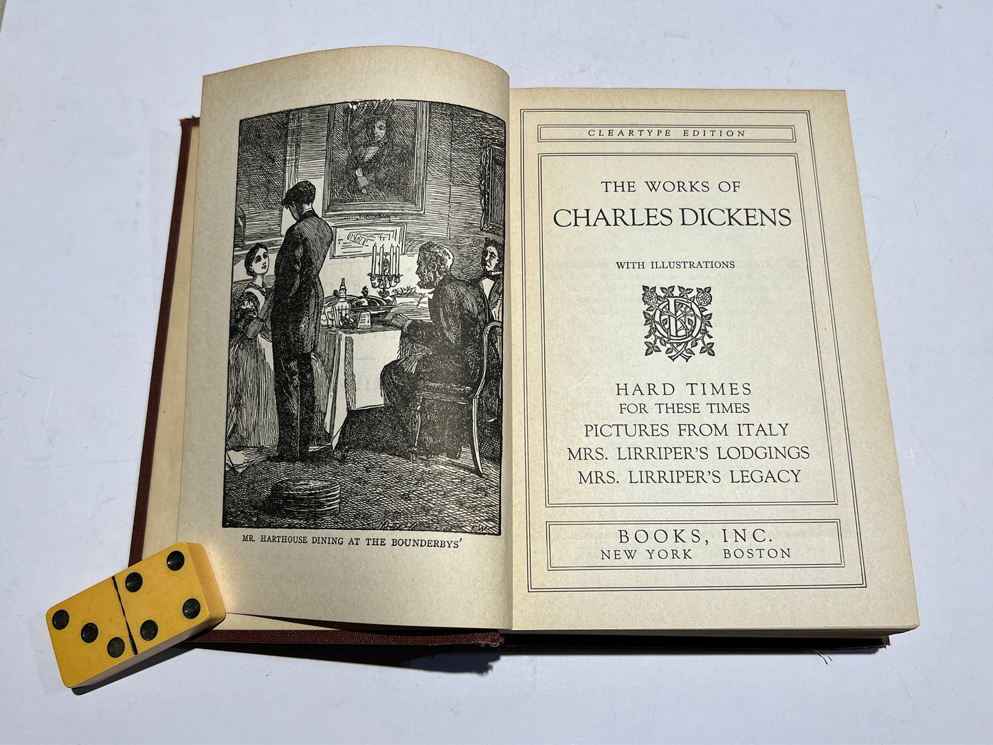 Hard Times & Pictures From Italy Volume XII by Charles Dickens | Cleartype Edition, Illustrated | Books, Inc. Publishers | 1930s |