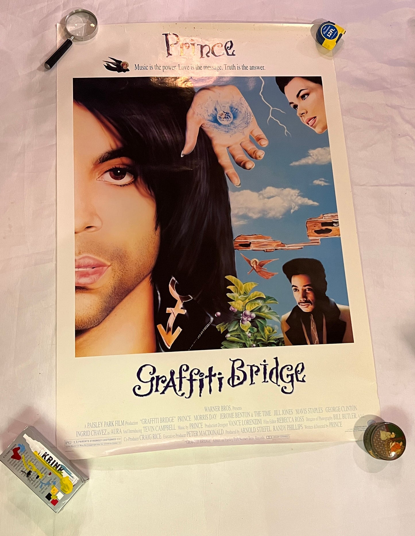 Vintage Prince Poster | 1990 Graffiti Bridge Poster | Vintage Movie Poster | Made In USA poster | Warner Brothers Original Poster