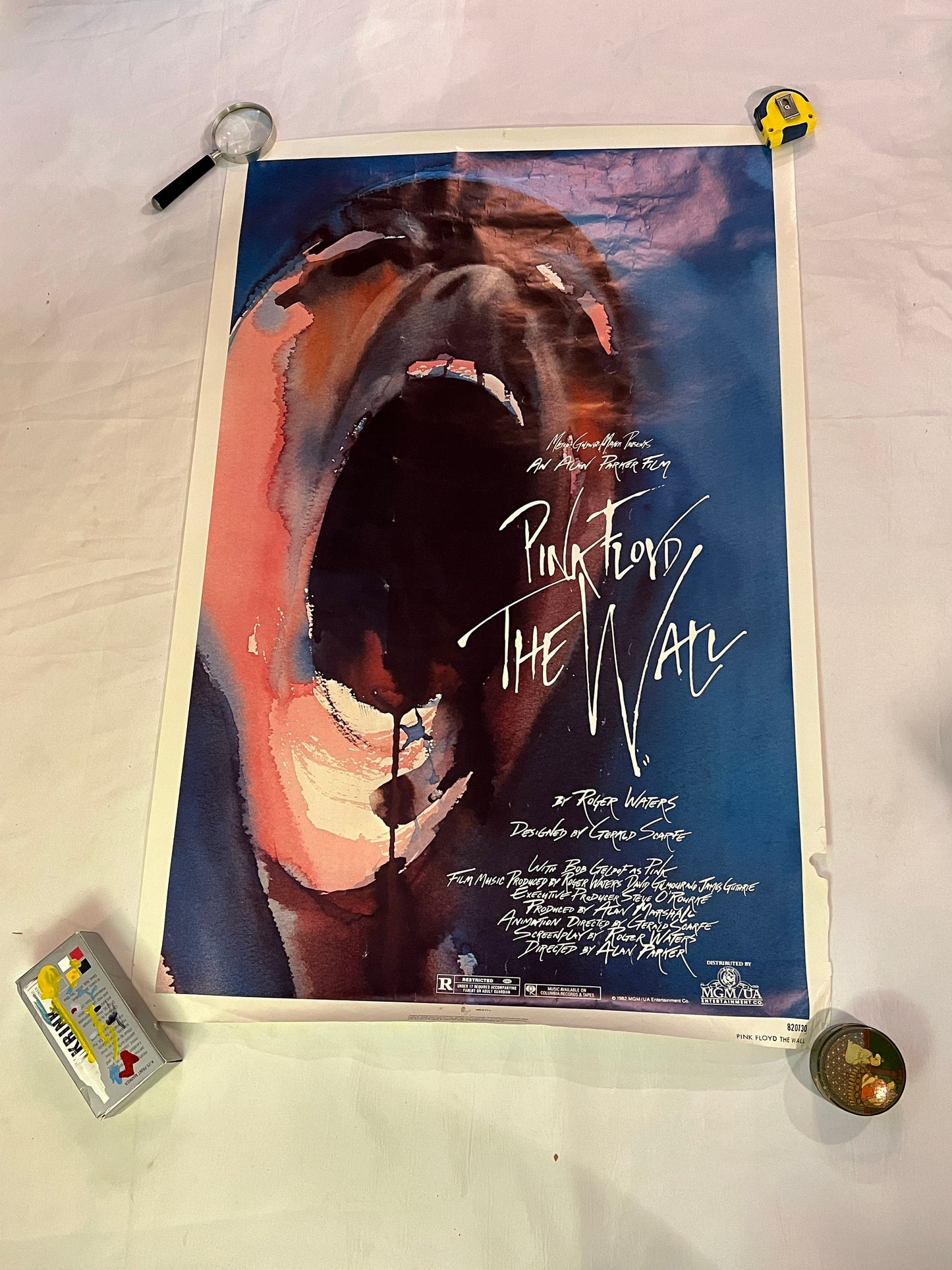 Vintage Pink Floyd The Wall Poster | 1982 The Wall Movie Poster | Musical Film Poster | Alan Parker Roger Waters | Litho In USA